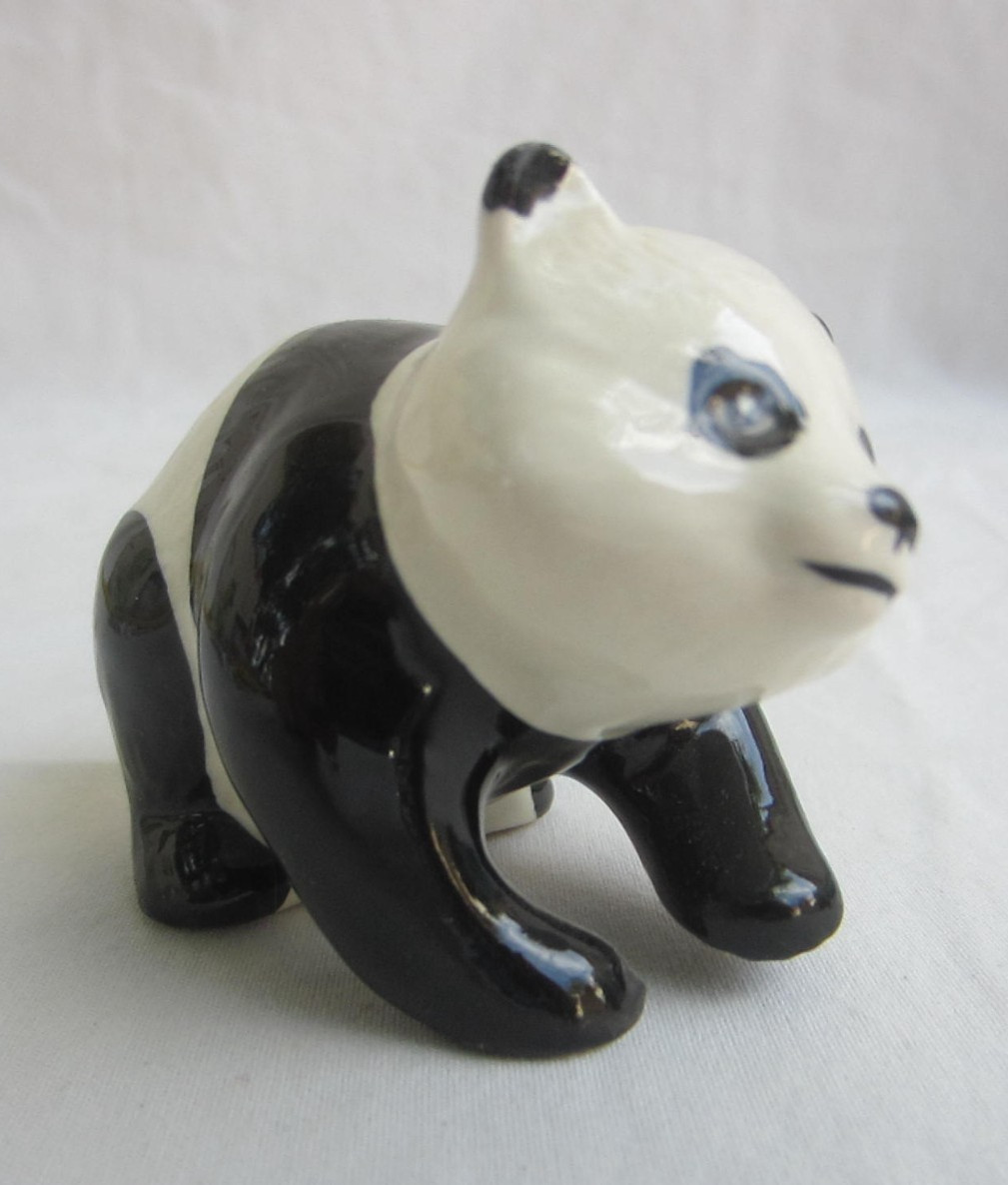 Vintage Beswick BABY PANDA Bear Figurine Black and White Made in England