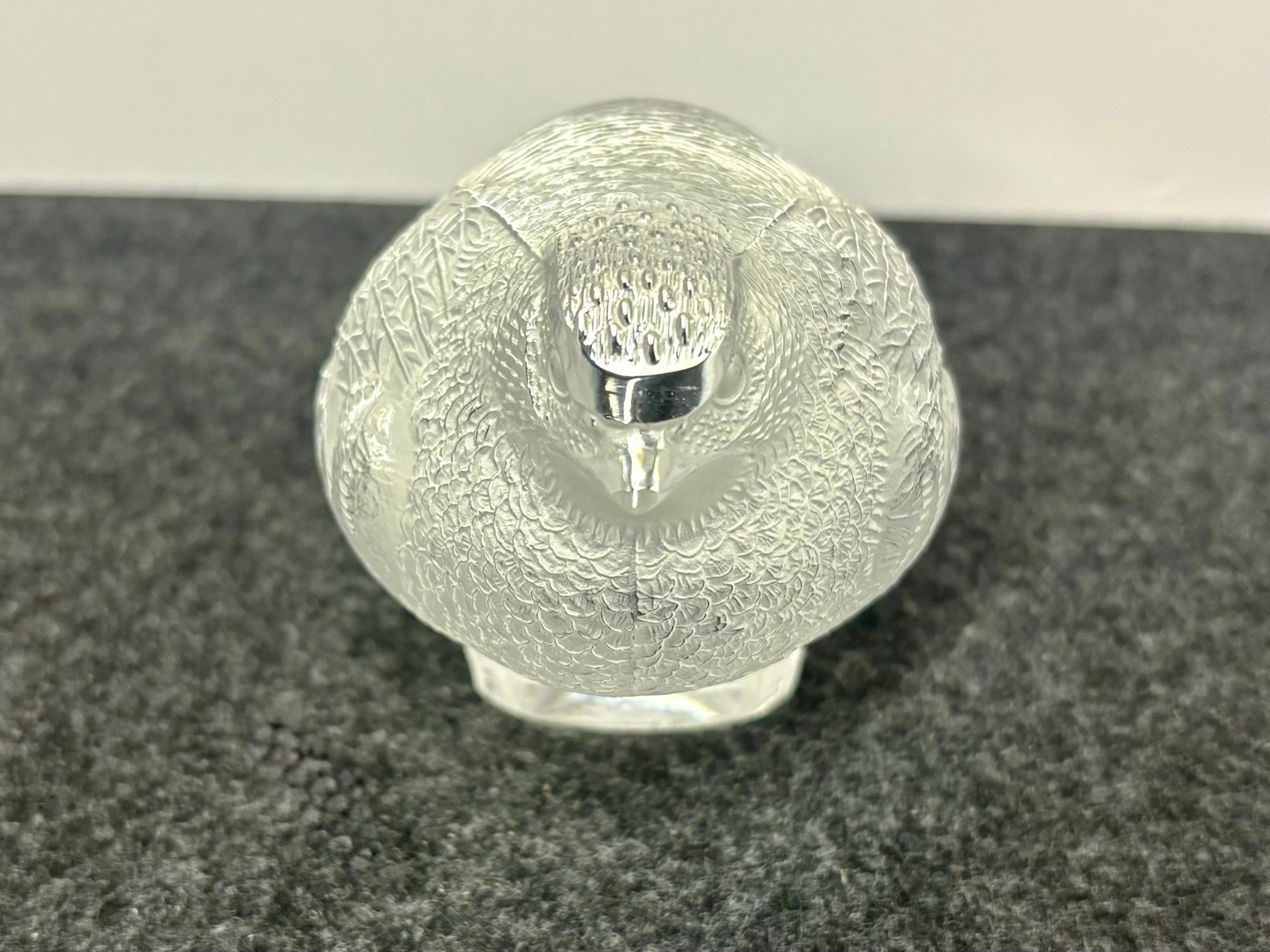 Lalique France Crystal Perdrix Inquiete Quail Partridge Bird Frosted 3.25 In