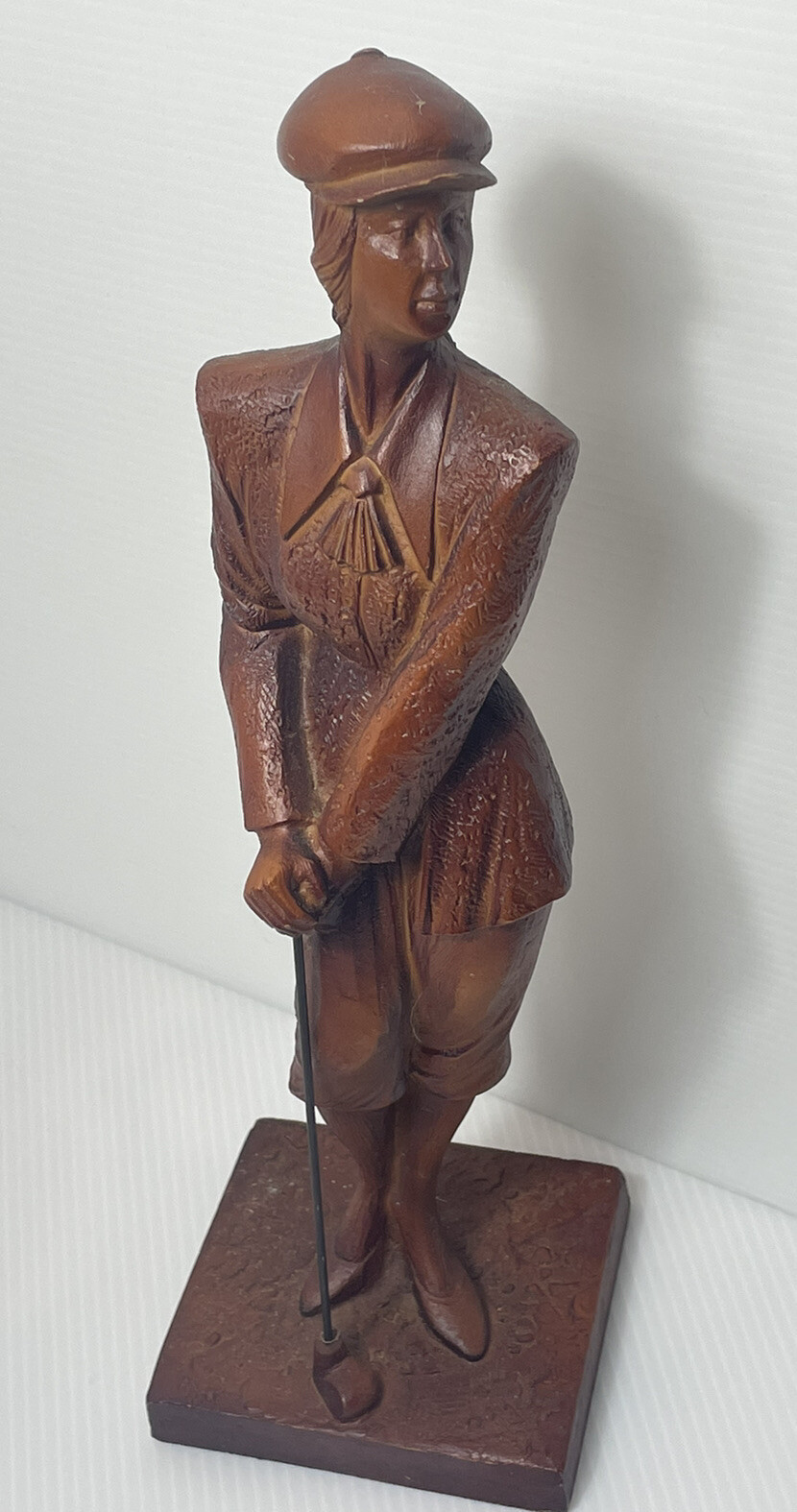 Vintage Golf Statue, Female Golfer Sculpture 12.5” Tall Figurine made in Korea