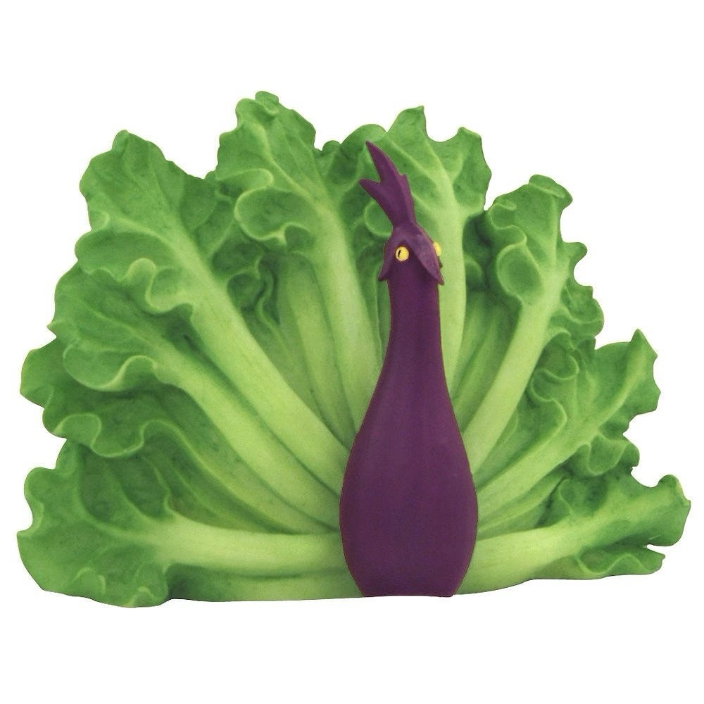 Enesco Home Grown Peacock Figurine 2008 Green Purple Resin Animals Theme