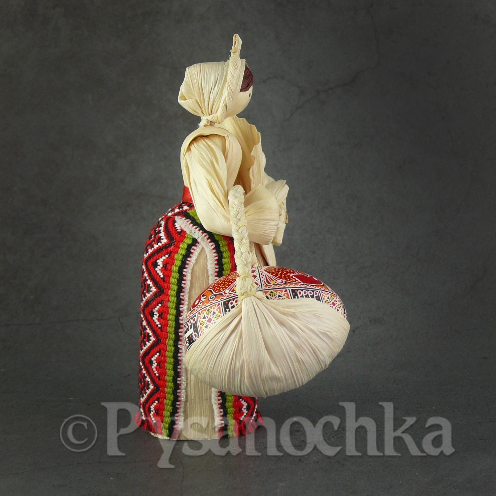 SET Chicken Pysanka+Handmade corn husk dolls by artist from Ukraine Pysanky