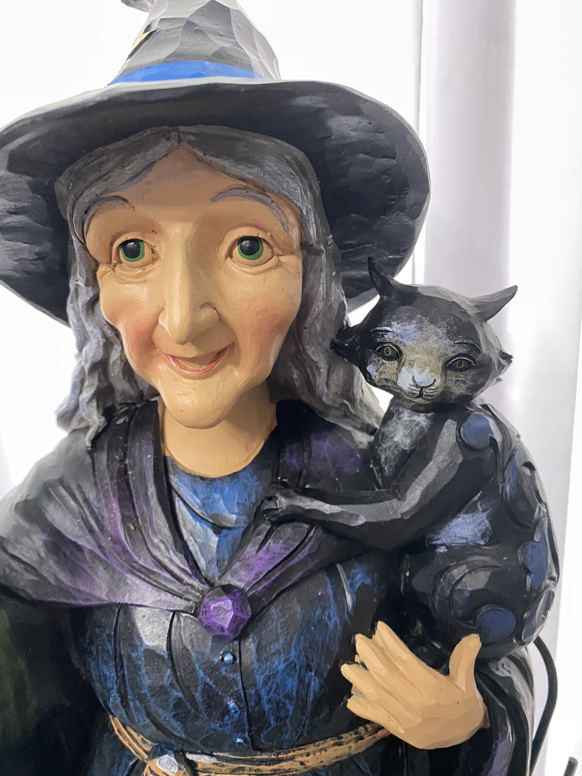 Jim Shore Lighted Halloween Witch with Cat 20in Enesco Discontinued 2018 6003366