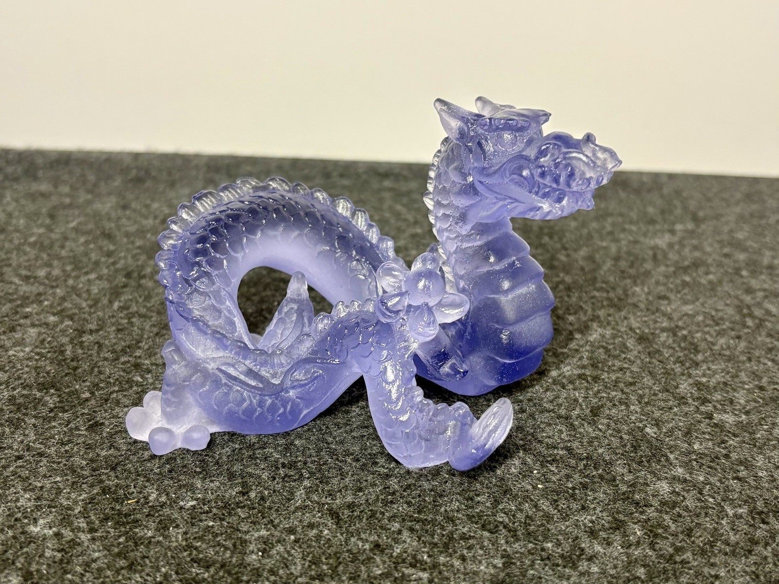 Daum Crystal Pate De Verre Le Amethyst Purple Dragon Figurine Limited Edition