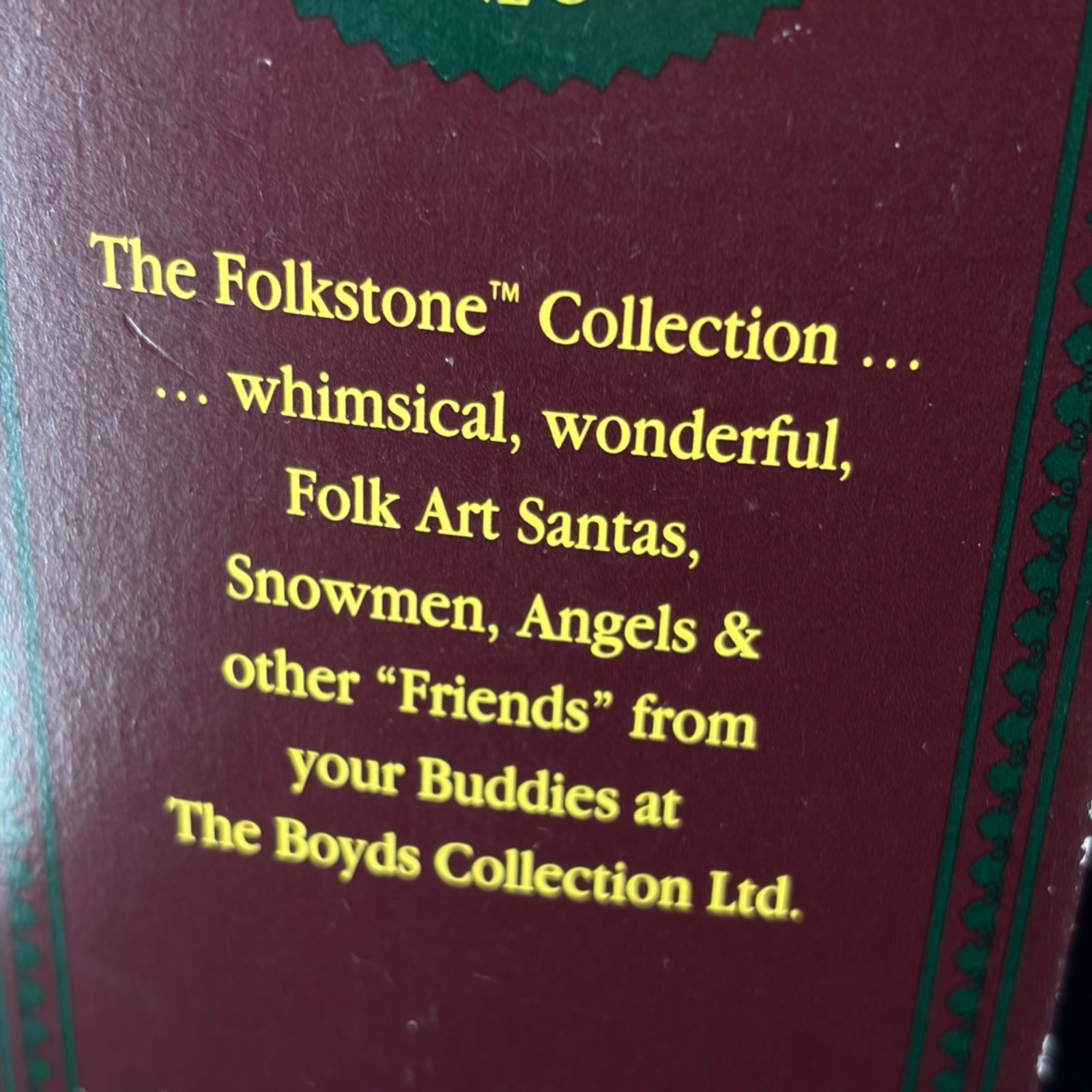 Boyds Bears & Friends Folkstone Peacenick The Sixties Santa Figurine 1998 With B