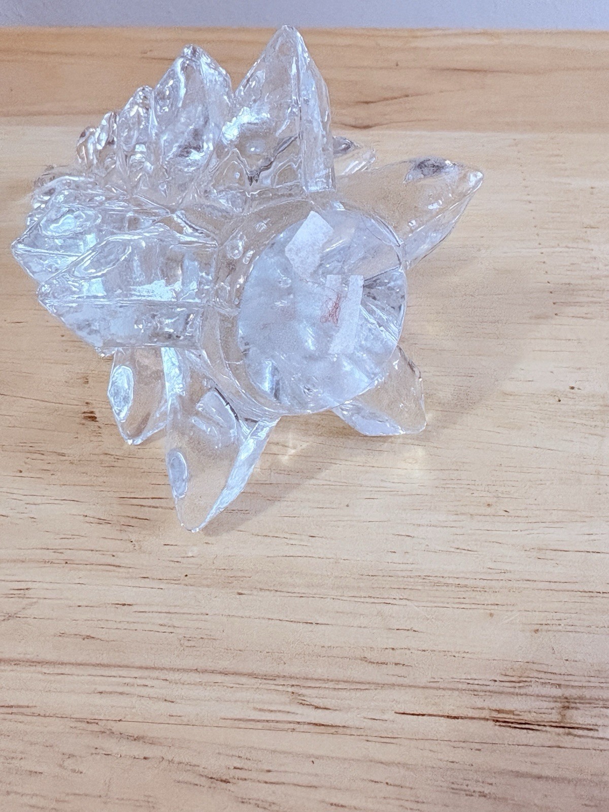 VTG Solid Crystal Glass Christmas Tree Figurine Art MCM Figurine 5 1/2 in Tall