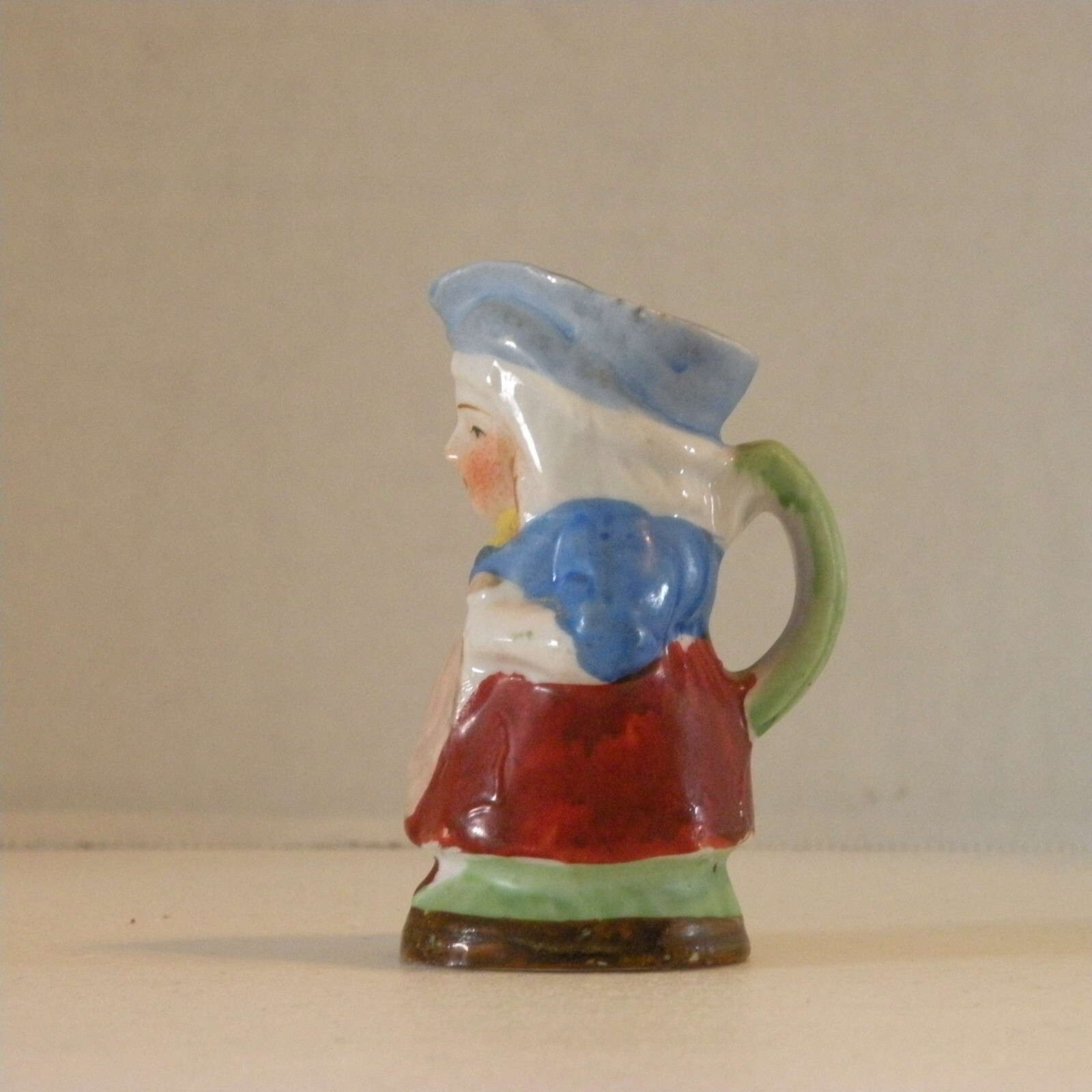Vintage Mini Toby Style Ceramic Colonial Woman Mug Jug Made in Occupied Japan