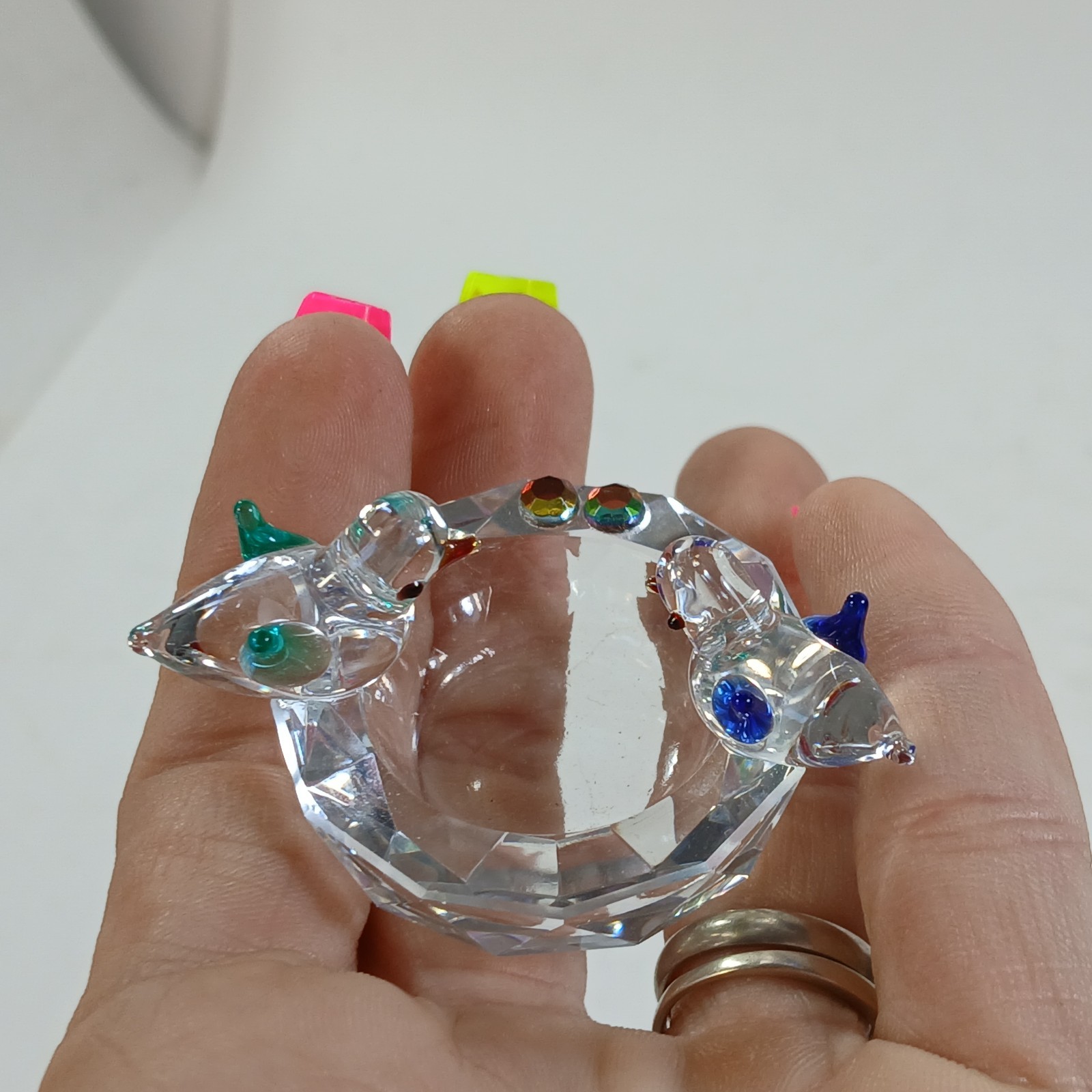 Crystal Bird Bath Bowl Birds Figurine Bowl Sculpture Lampwork