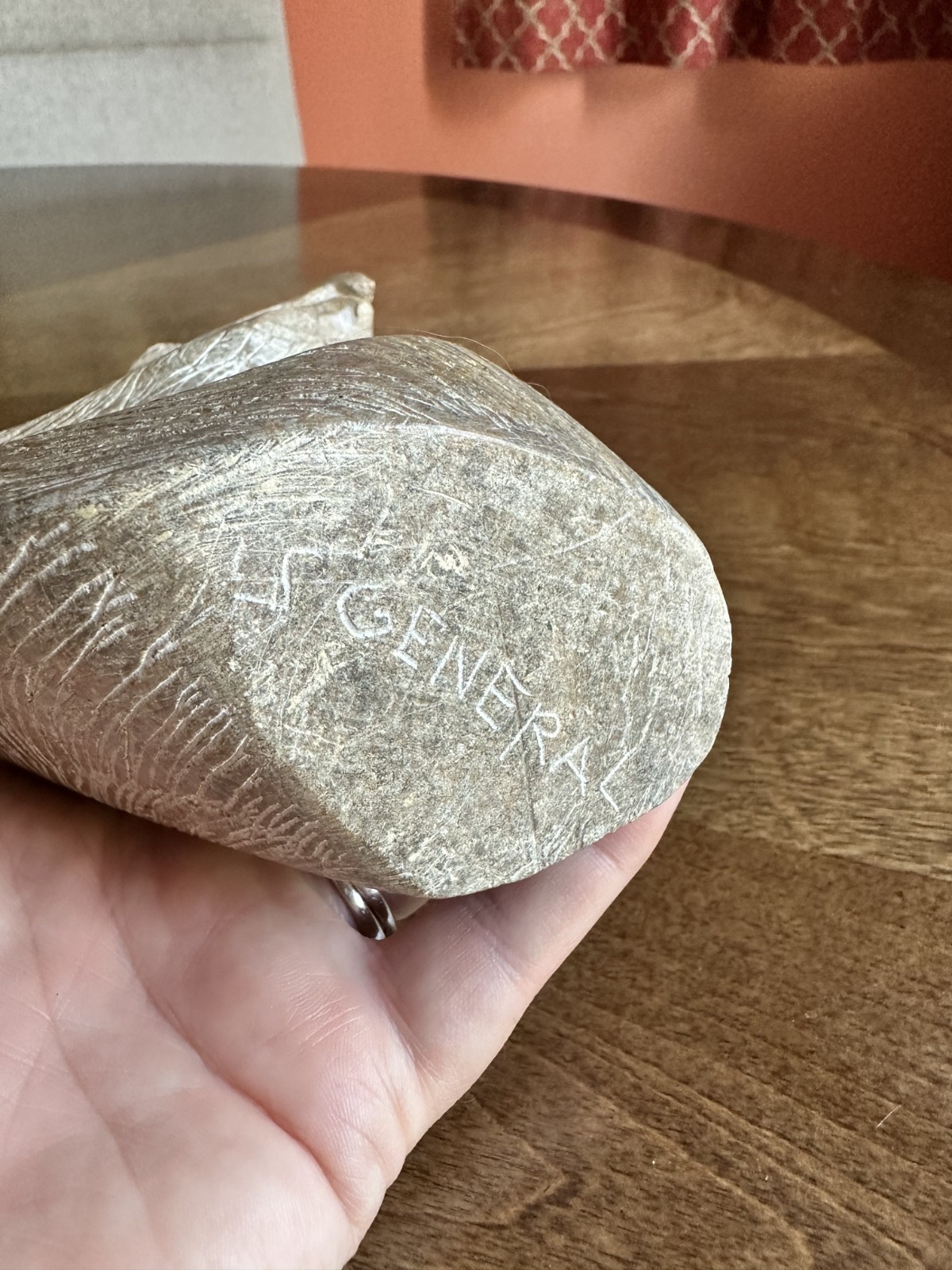 Signed S GENERAL Six Nations Soapstone Eagle Carving 4″