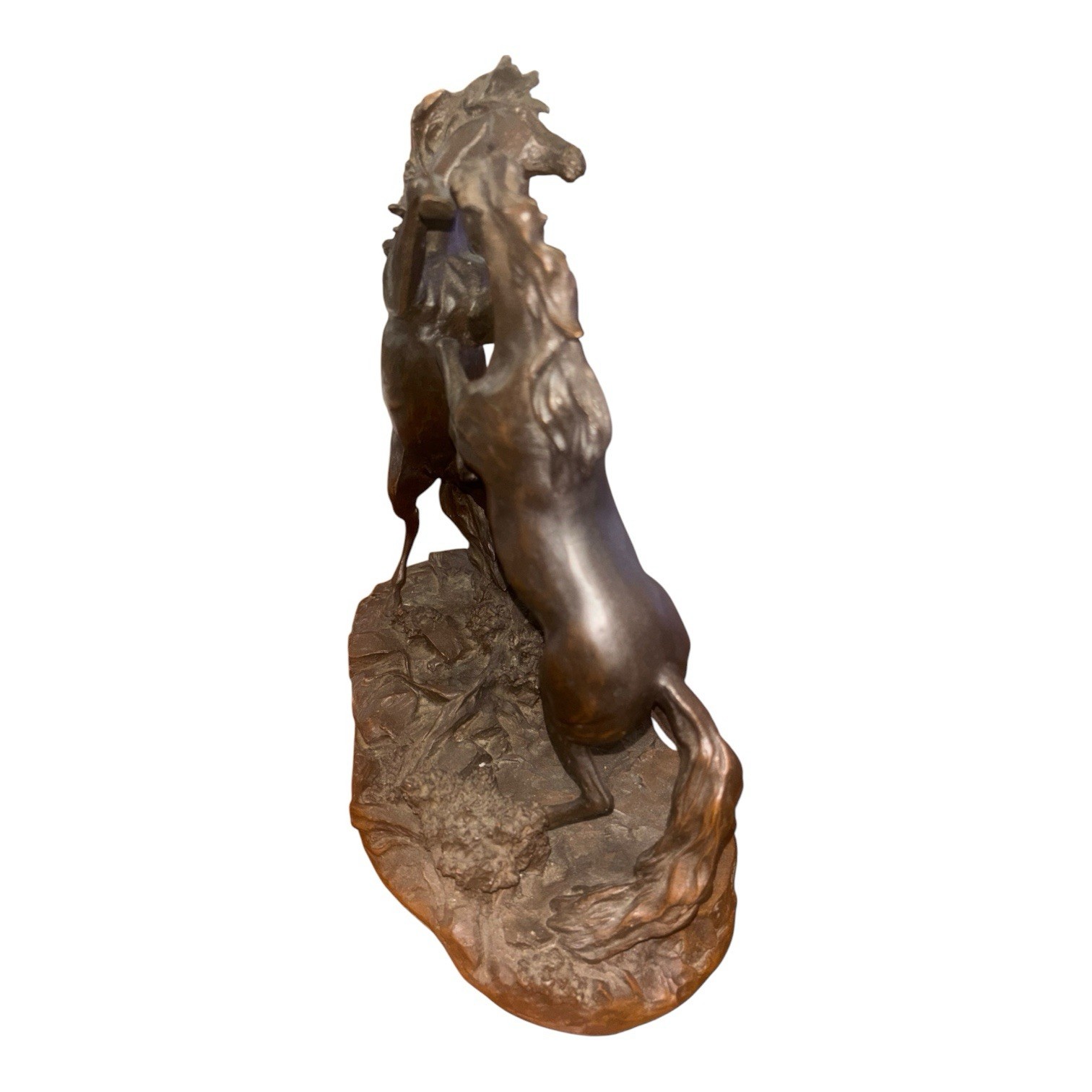 Lanford Monroe “Challenging Stallions “ Cold Cast Resin Bronze Patina Sculpture
