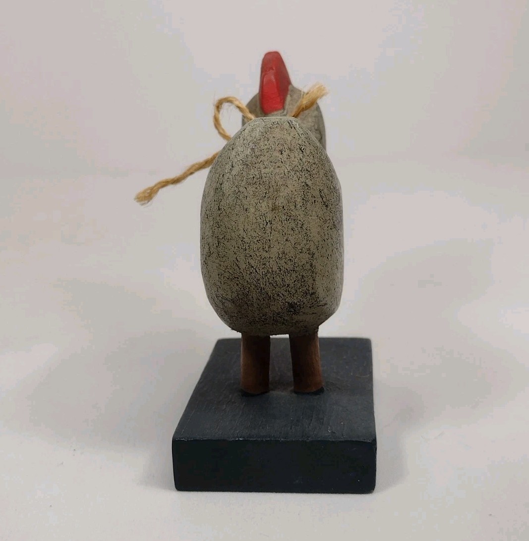 Richard Morgan Wooden Chicken With Egg Necklace Folk Art Hand Carved & Painted