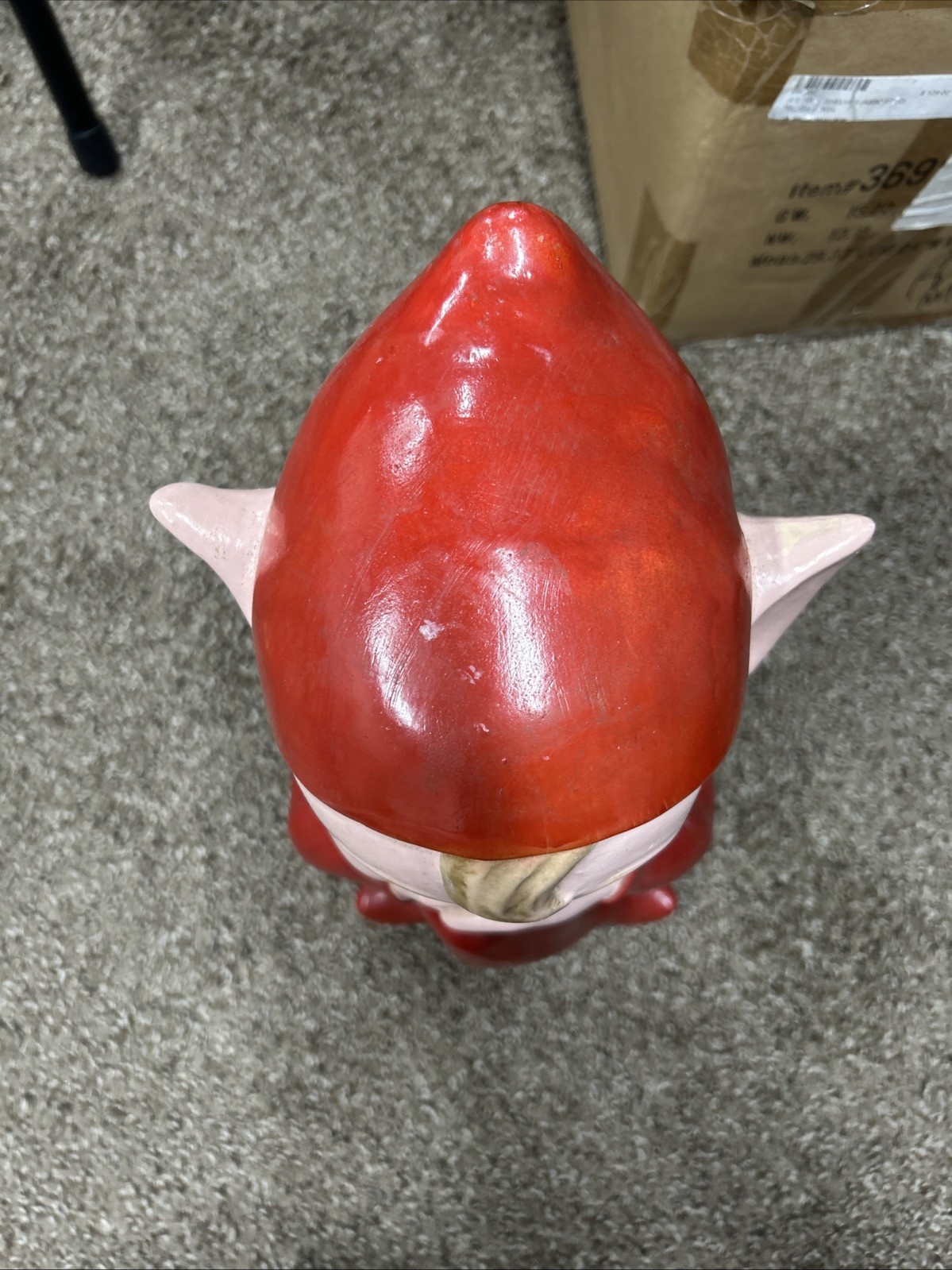Vintage Ceramic Arnart Large RED ELF 15 Inch 1950s/1960s