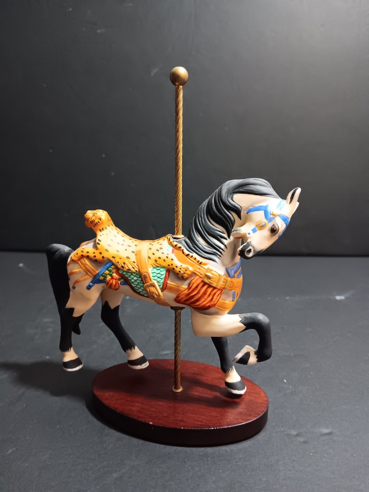 VTG Franklin Mint “The Treasury Of Carousel Art” Leopard Saddle Horse 1988