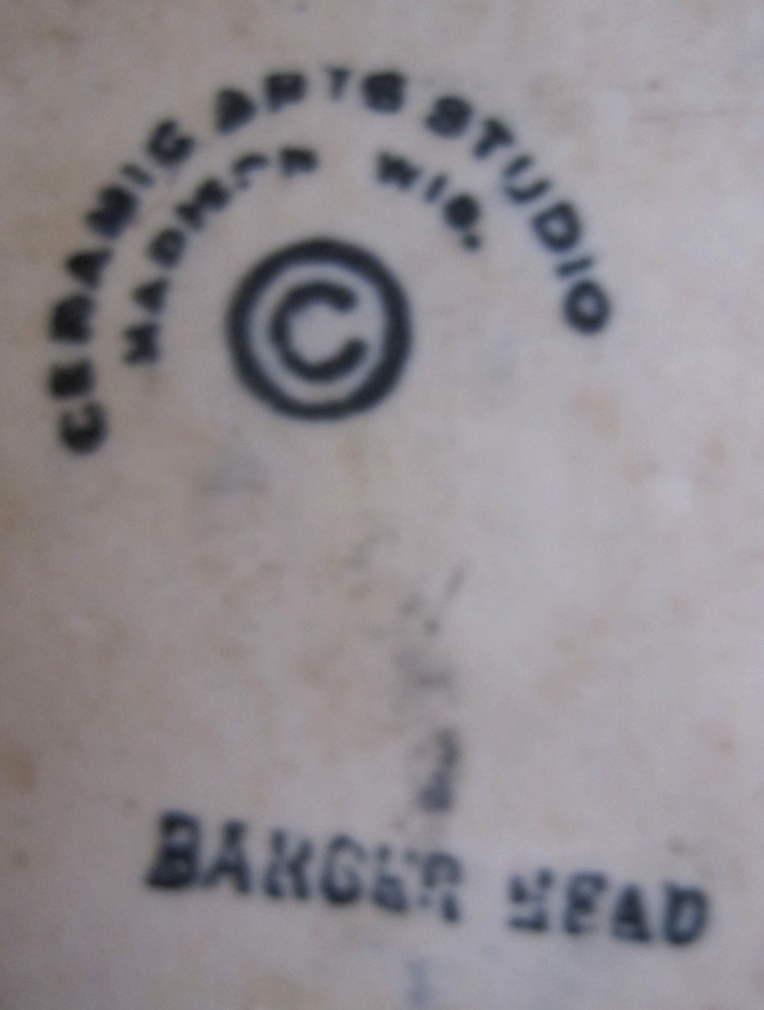 Vtg BANGER HEAD Ceramic Arts Studio Barber Shop Head Razor Blade Bank 4 3/4″