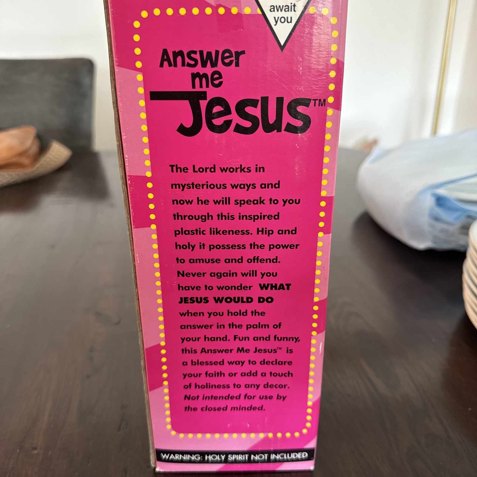 Vintage Answer Me Jesus Velvet Plastic Statue WWJD Magic 8 Ball RARE – w/ Box