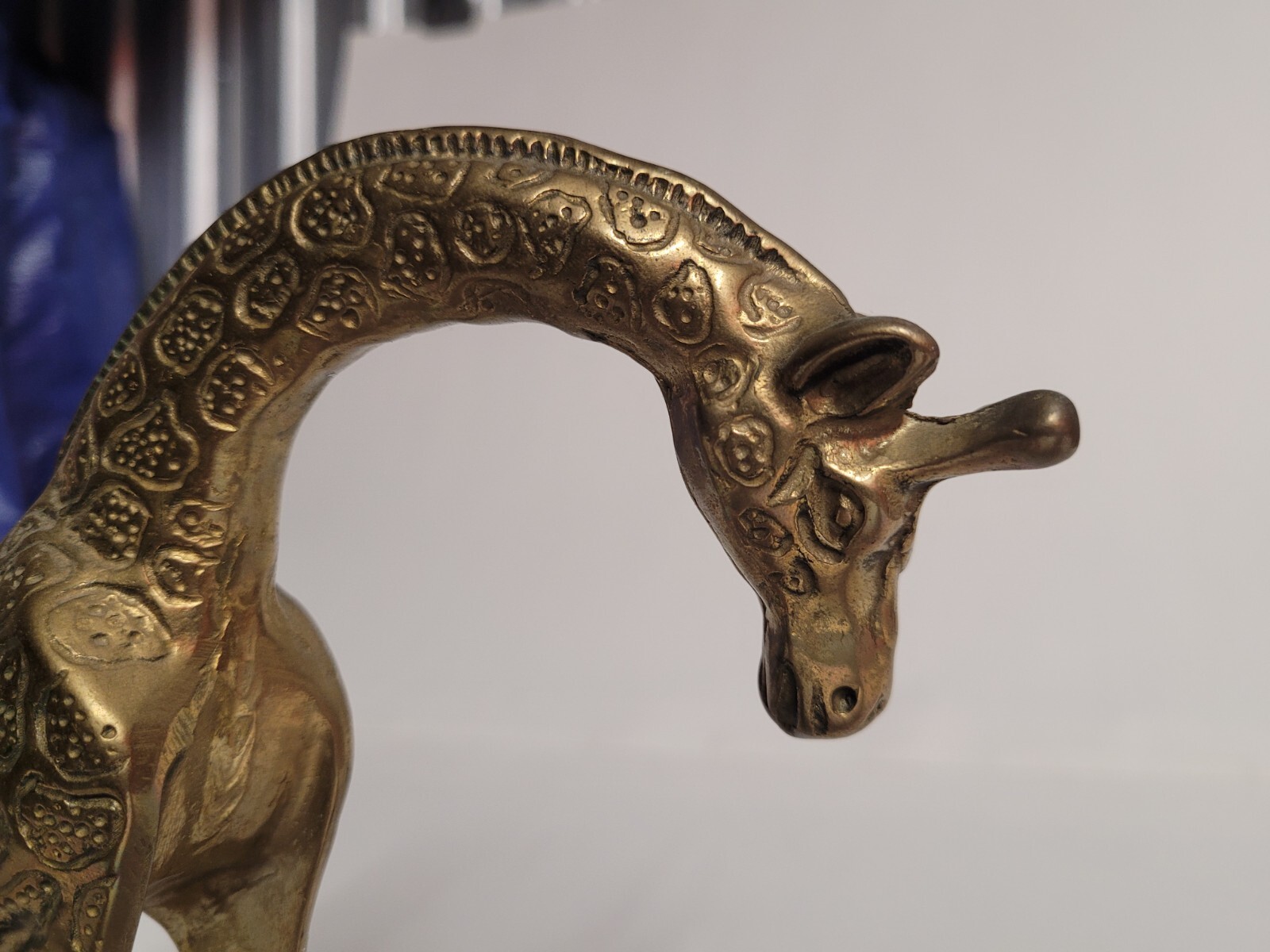 Vintage Solid Brass Giraffe Figurine Statue 8” Tall
