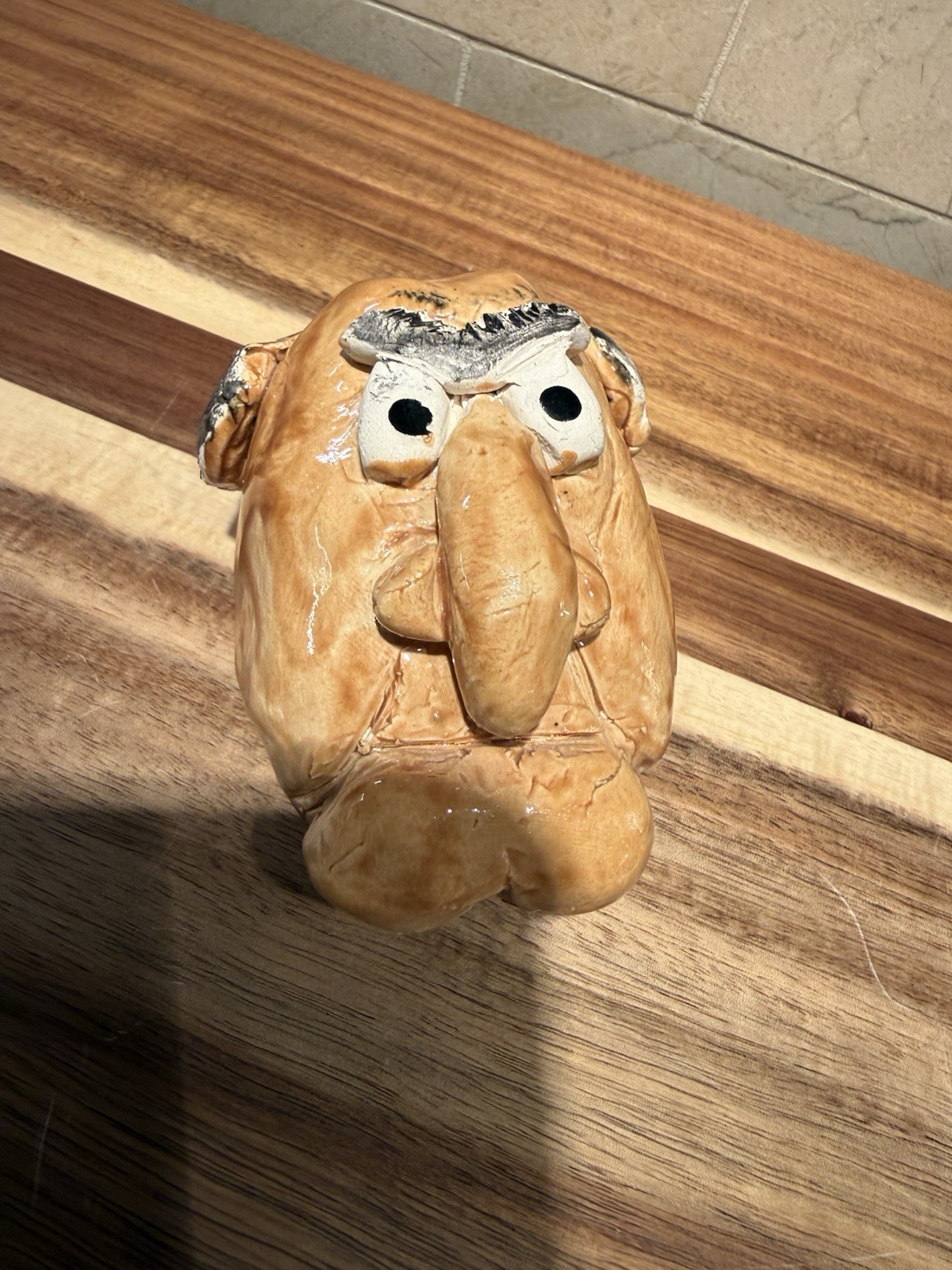 Oddity Handmade Unfinished Old Man Face Ceramic Figurine