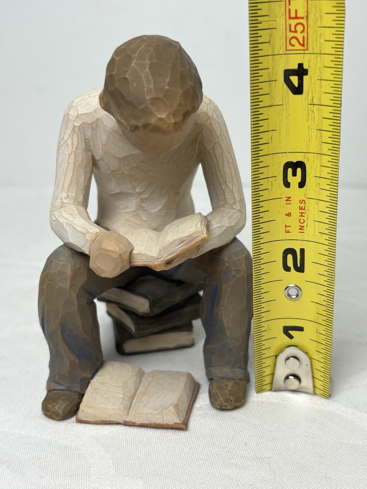 Willow Tree Quest Man Reading Sculpture Figure Library Librarian Book Stack 2008