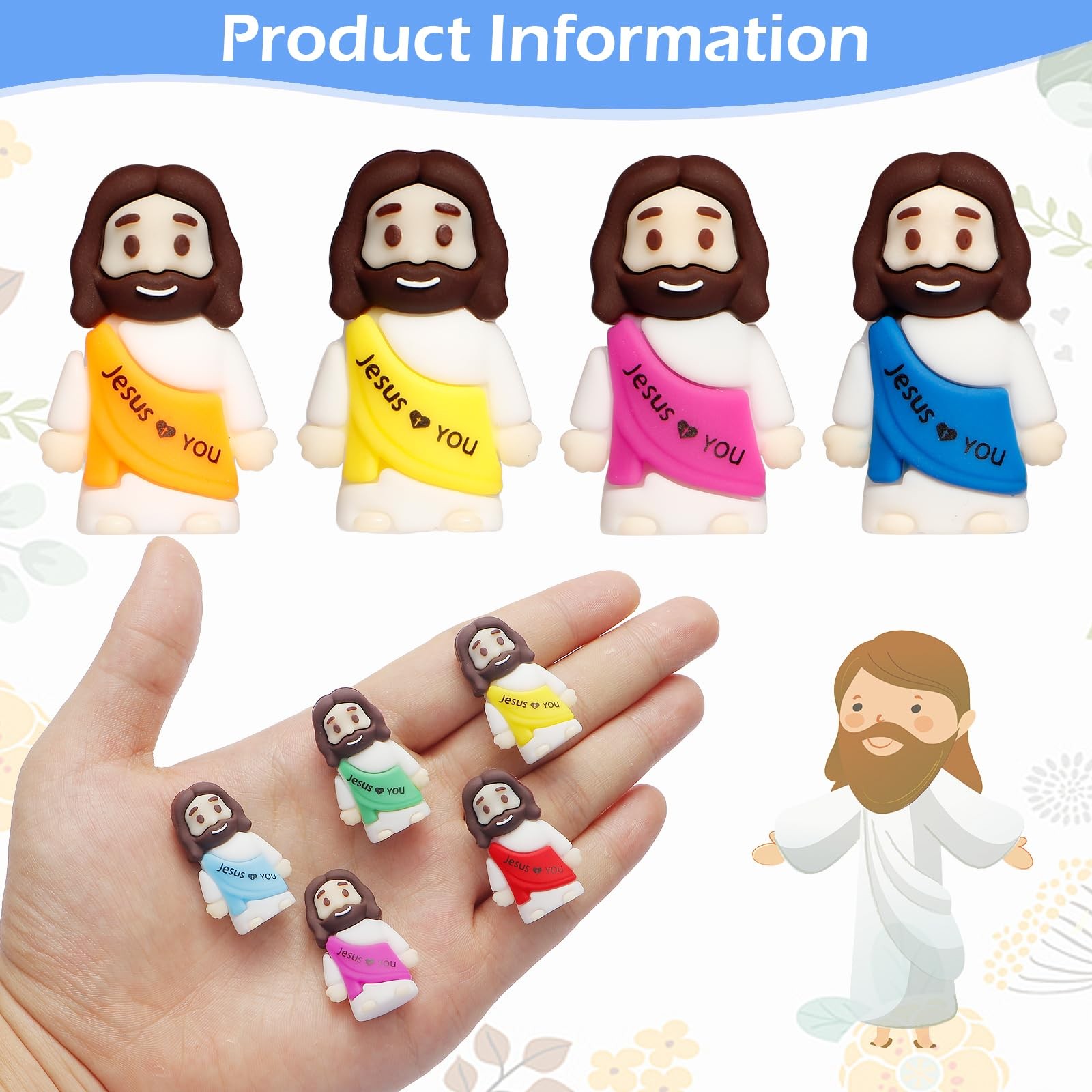 30pcs Mini Jesus Figures Religious Gift Religious Figurines for Easter Egg Hunt