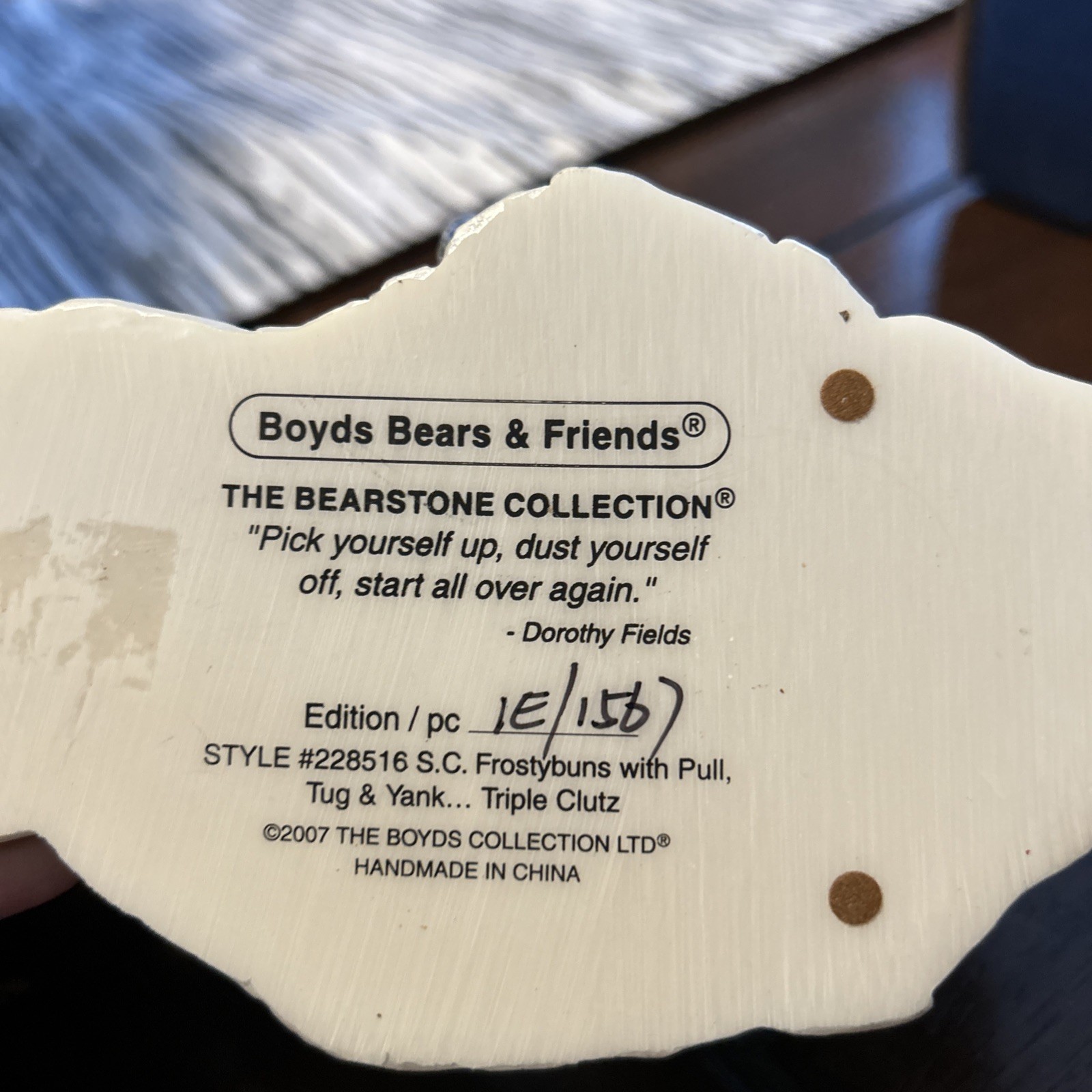 Boyds Bears 2007 S.C. Frostybuns With Pull, Tug & Yank Christmas Figure Premiere