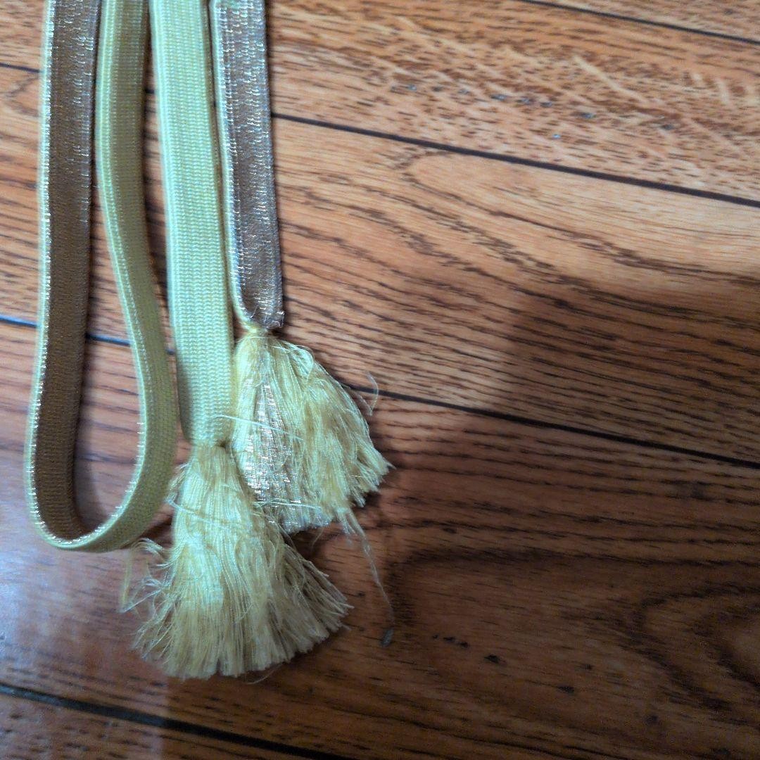 Pure Silk Obijime Cream & Gold 0.6in Wide Used 3 Times