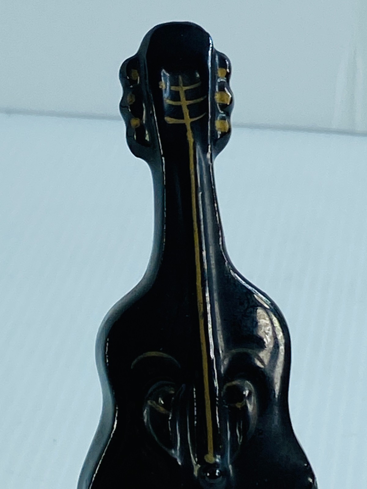 Anthropomorphic Cello Bass Musician Figurine Wall Plaque Black Kitsch Japan