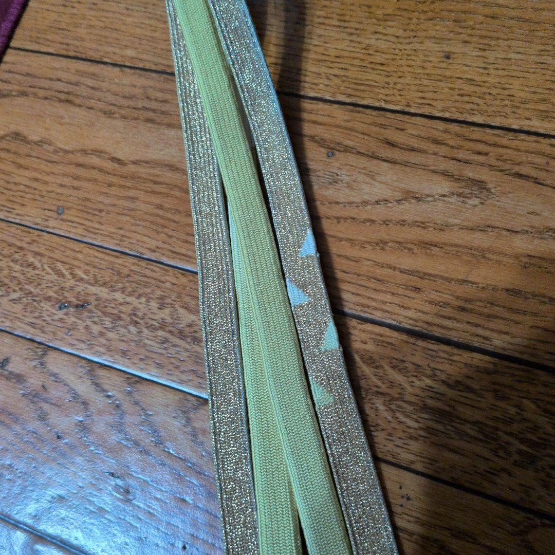Pure Silk Obijime Cream & Gold 0.6in Wide Used 3 Times
