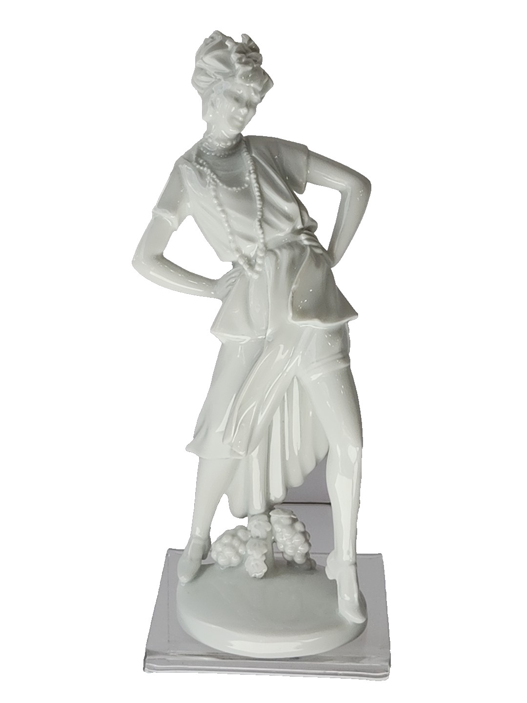 Vintage Augarten Wien Porcelain Lady Figure Figurine Porzellan Figur Vienna Read