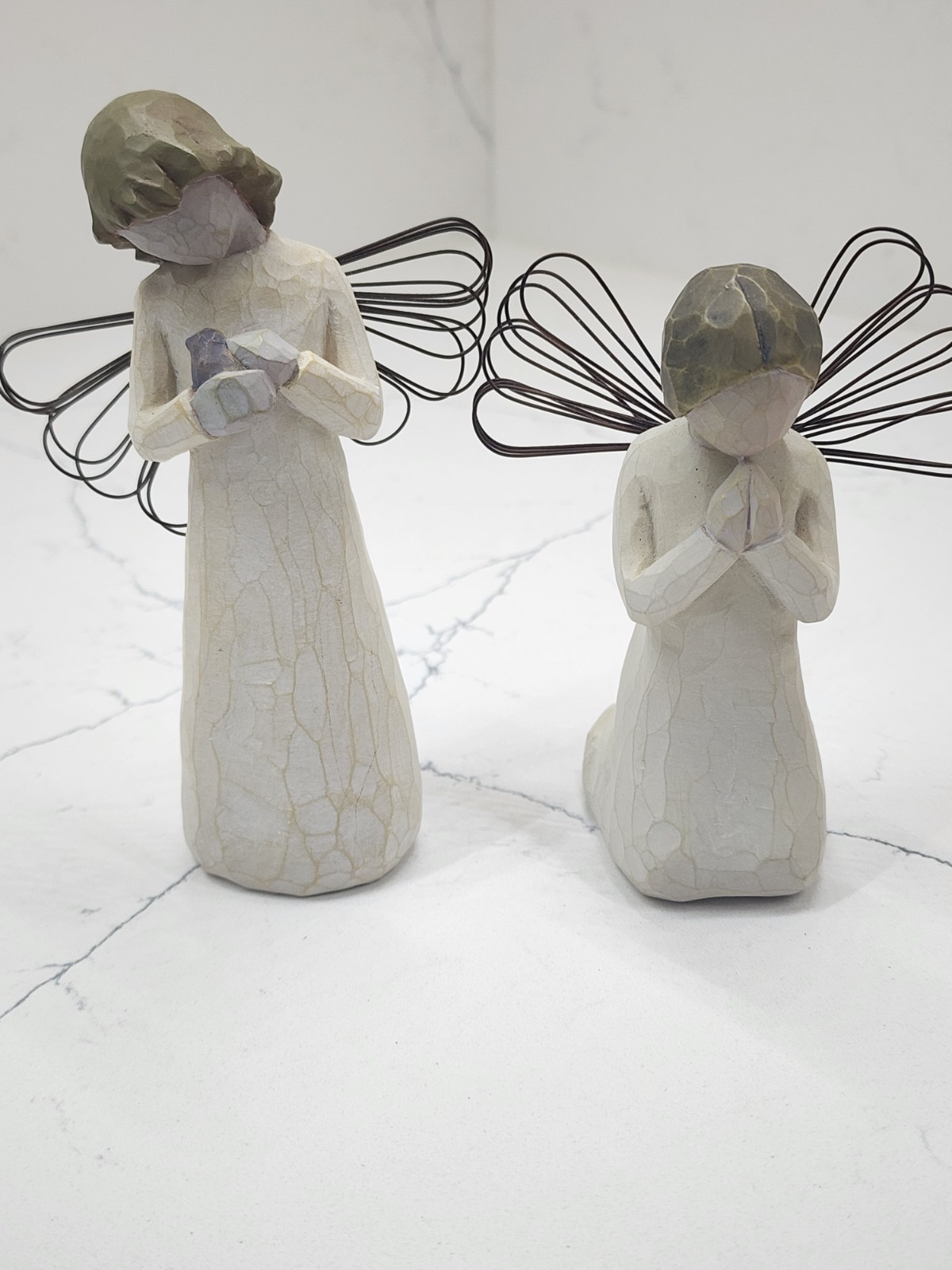 2 Willow Tree Figurines Angel of Prayer & Angel of Healing