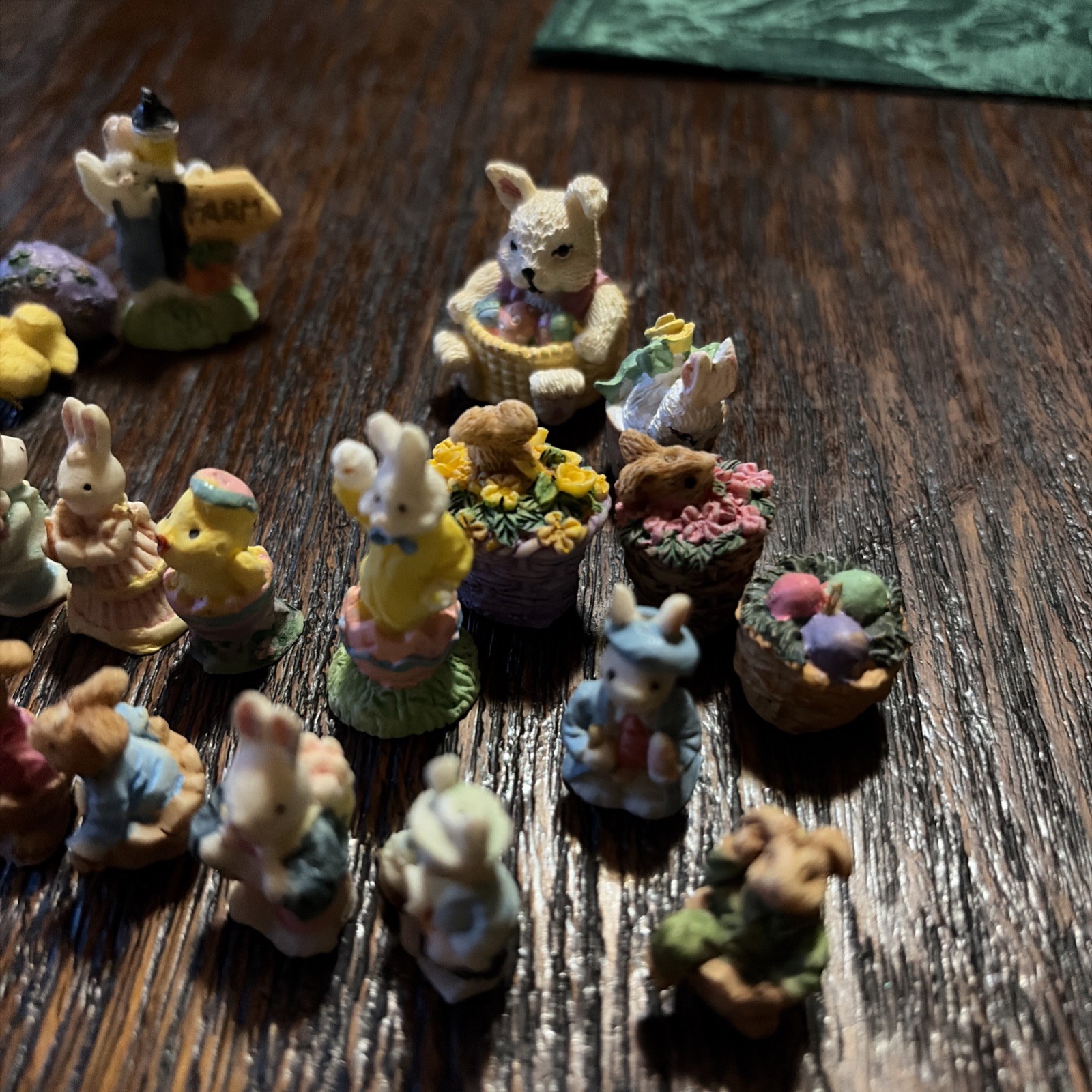 Adorable Lot of 28 Assorted Spring Easter Bunny Ornament Mini Figurines Vintage
