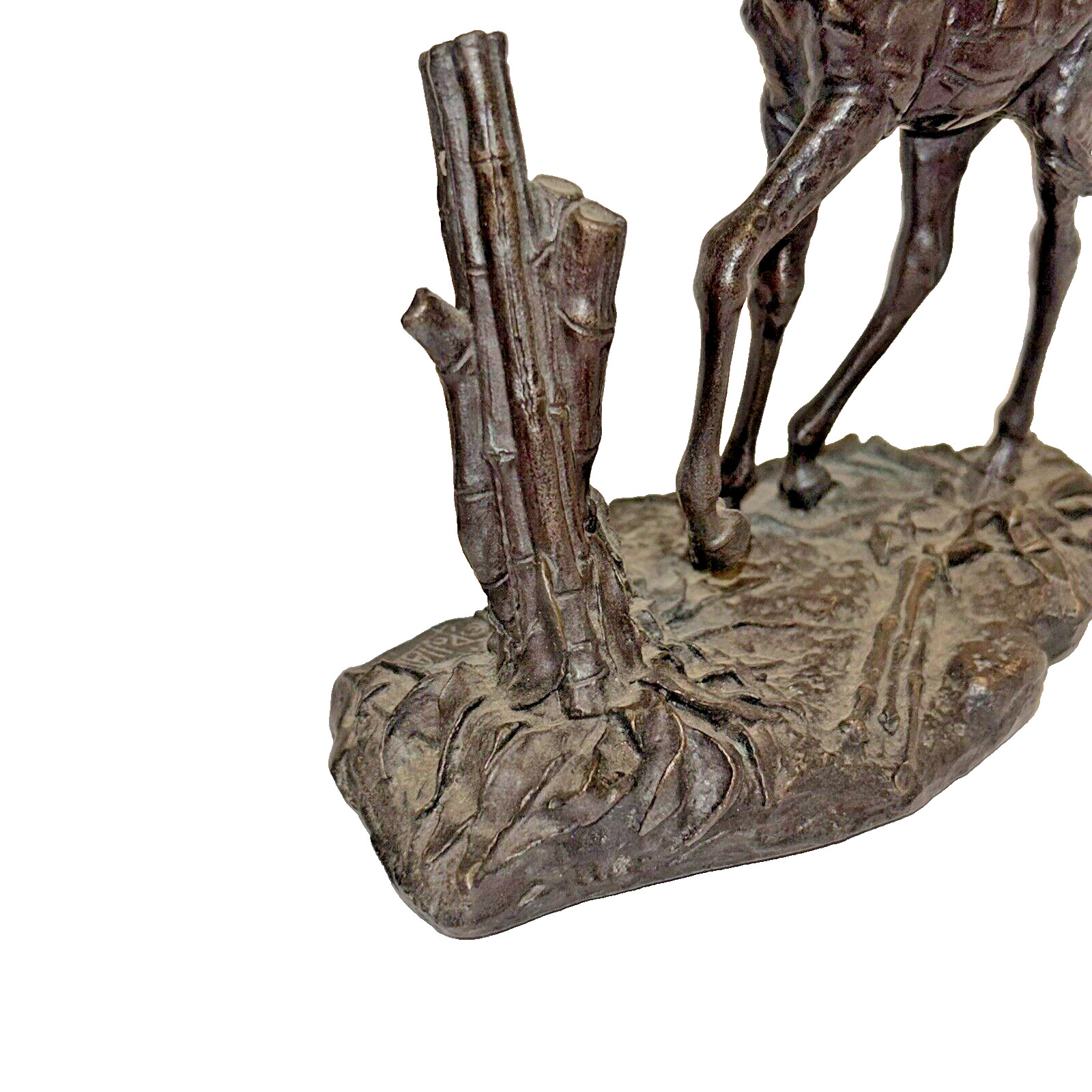 The Franklin Mint Giraffe 2lb 5.5oz Bronze African Wildlife Series Figurine