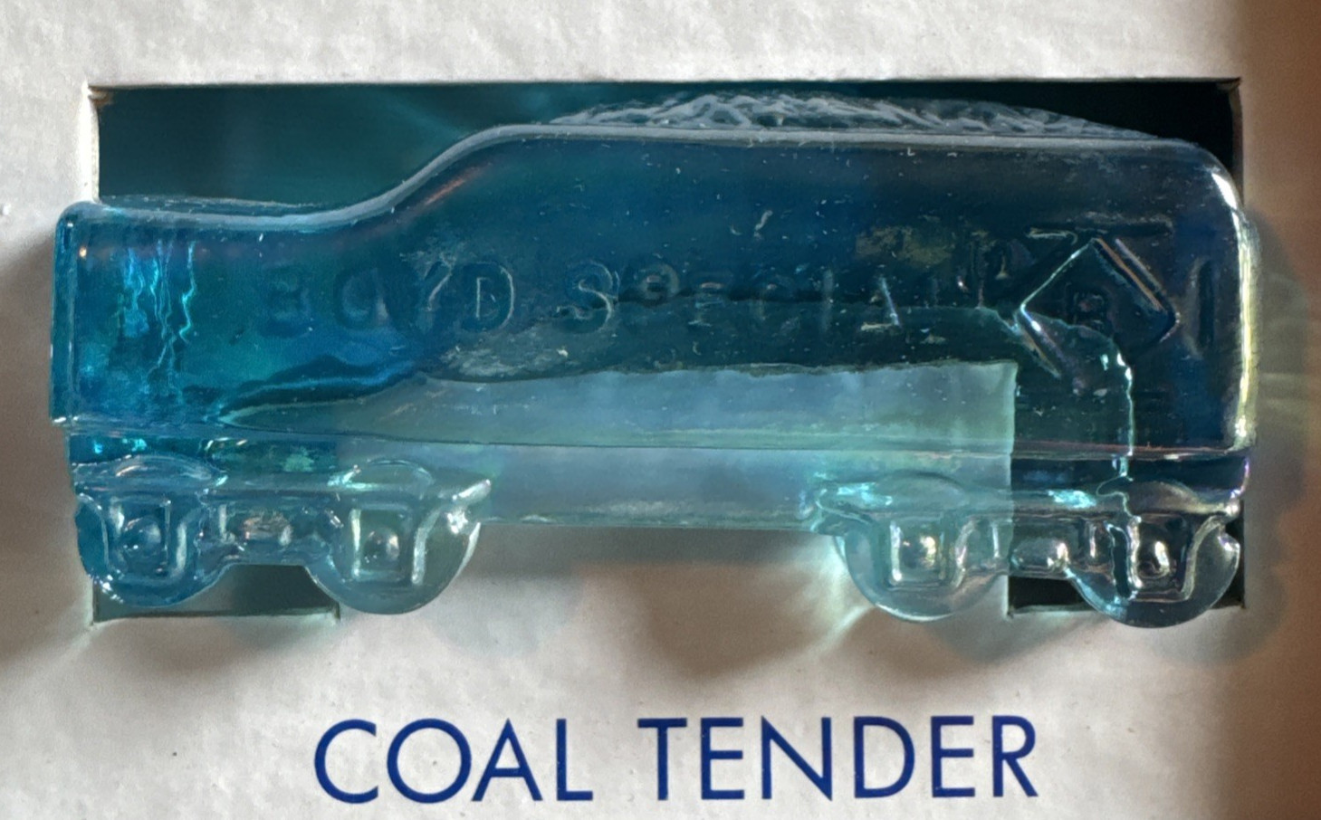 Boyd’s Glass Special Train Set of 6 – Sea Mist Carnival Glass w/ Original Box