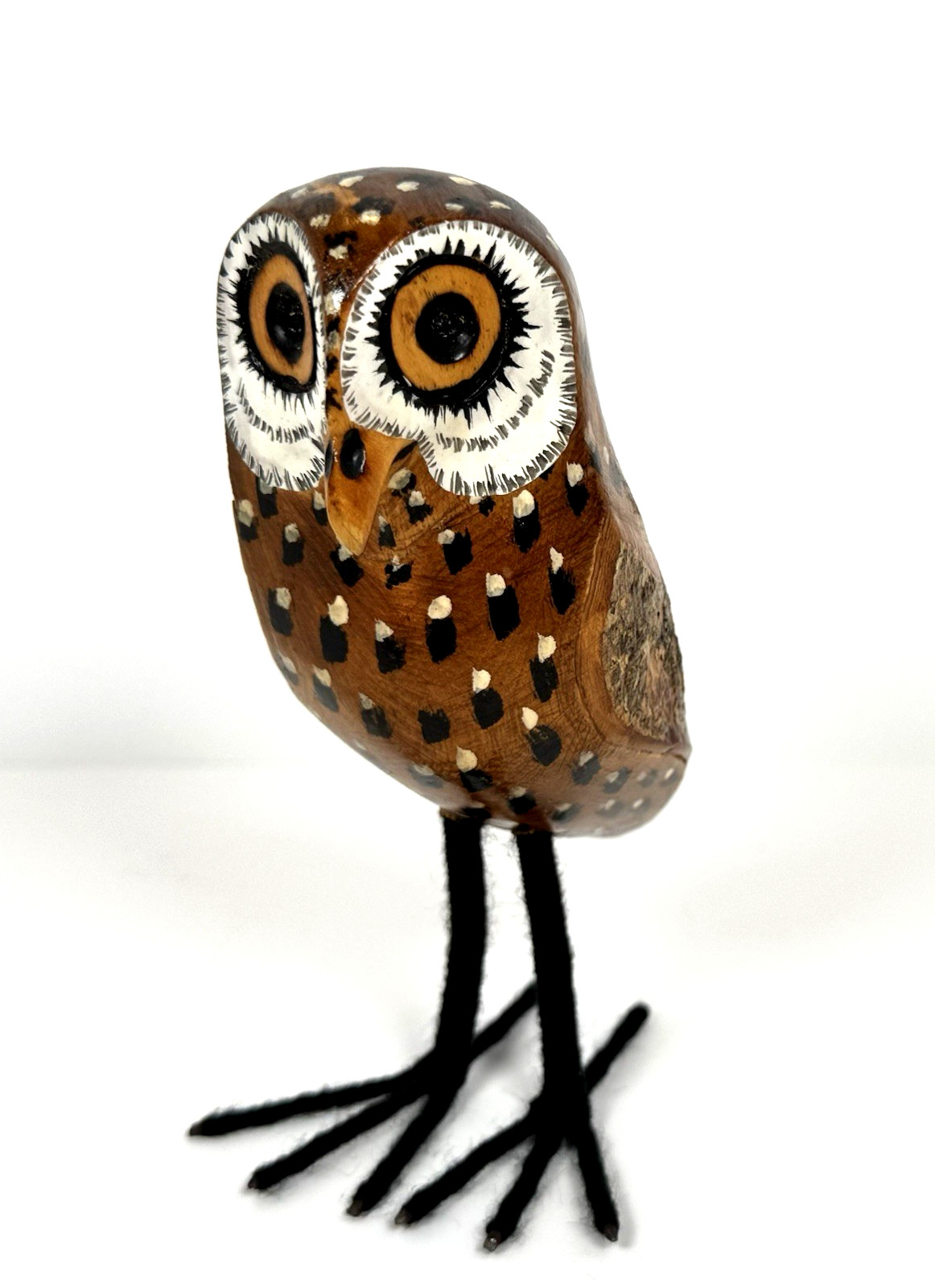 Collectible Jacaranda Wood Hand-Carved Hand-Painted Owl – Cottagcaore • Folk Art