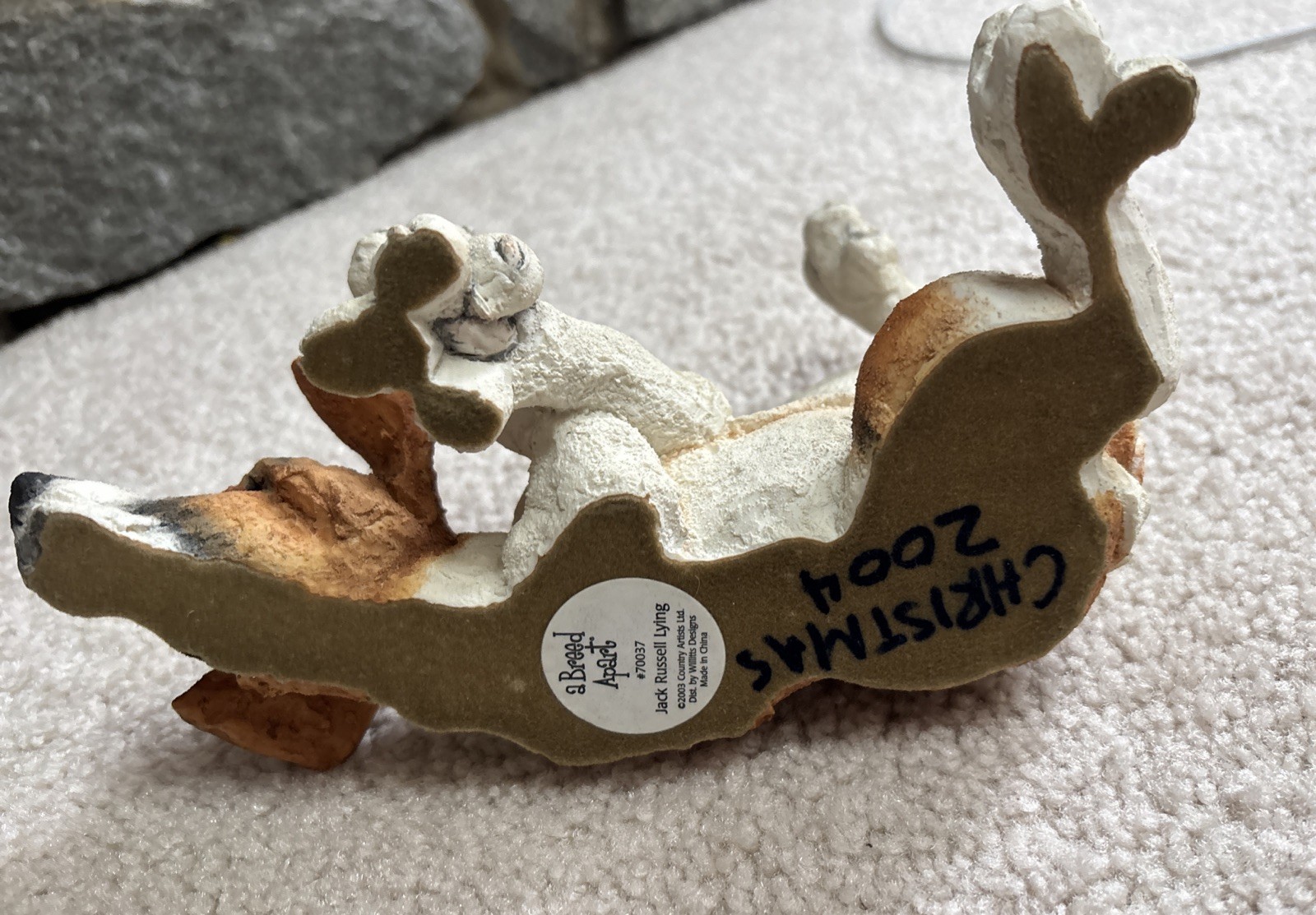 A Breed Apart Cute JACK RUSSELL LYING FIGURINE #70037 Country Artists 2003
