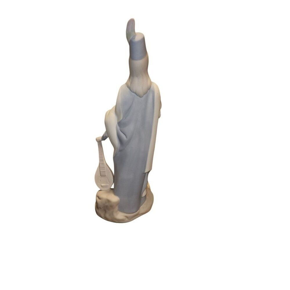 Vintage Figurine Porceval Porcelain Renaissance Minstrel With Lute Made in Spain