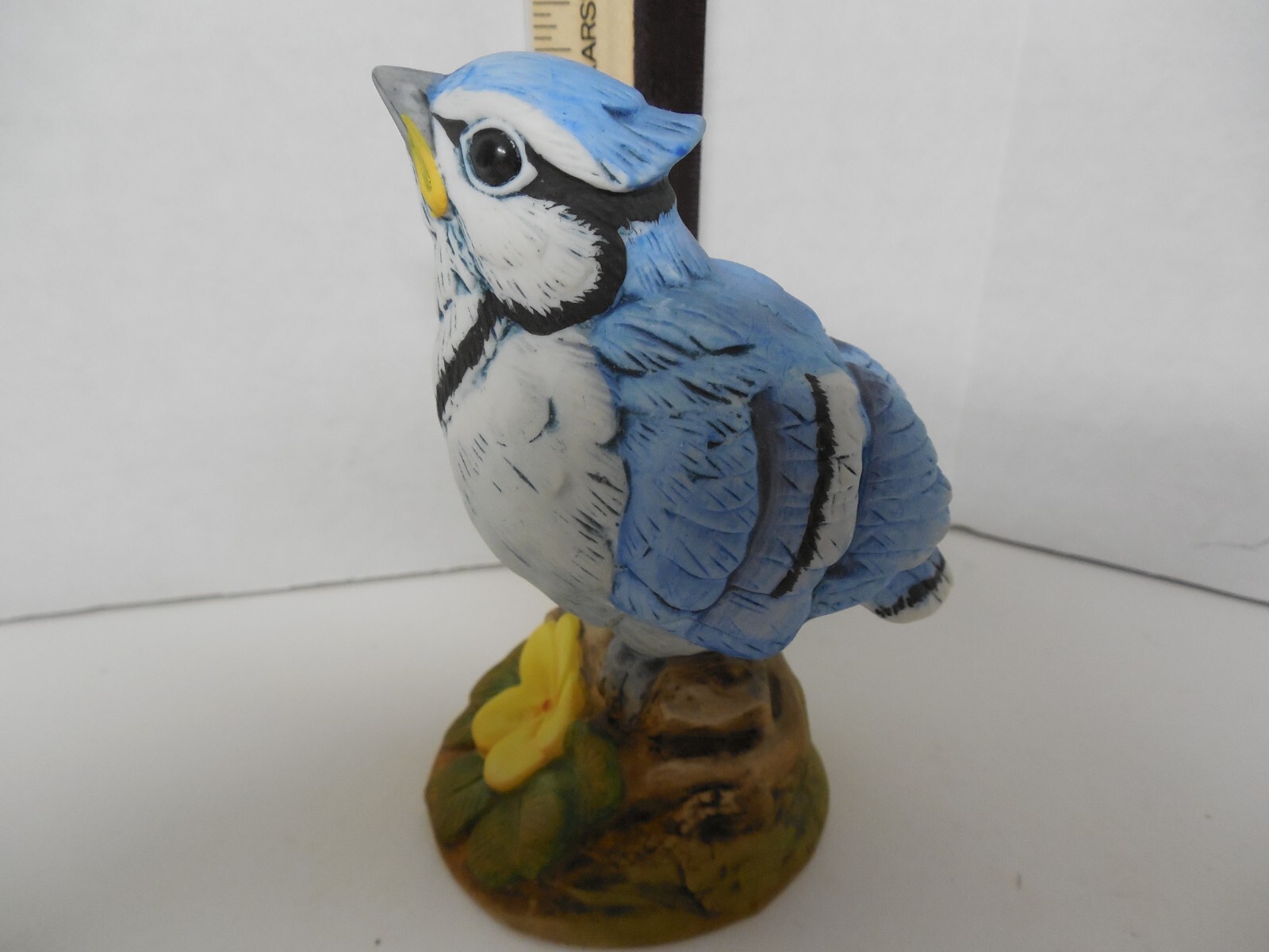 Vintage Andrea by Sadek Baby Blue Jay Bird Porcelain Figurine #6350 3.75 in tall