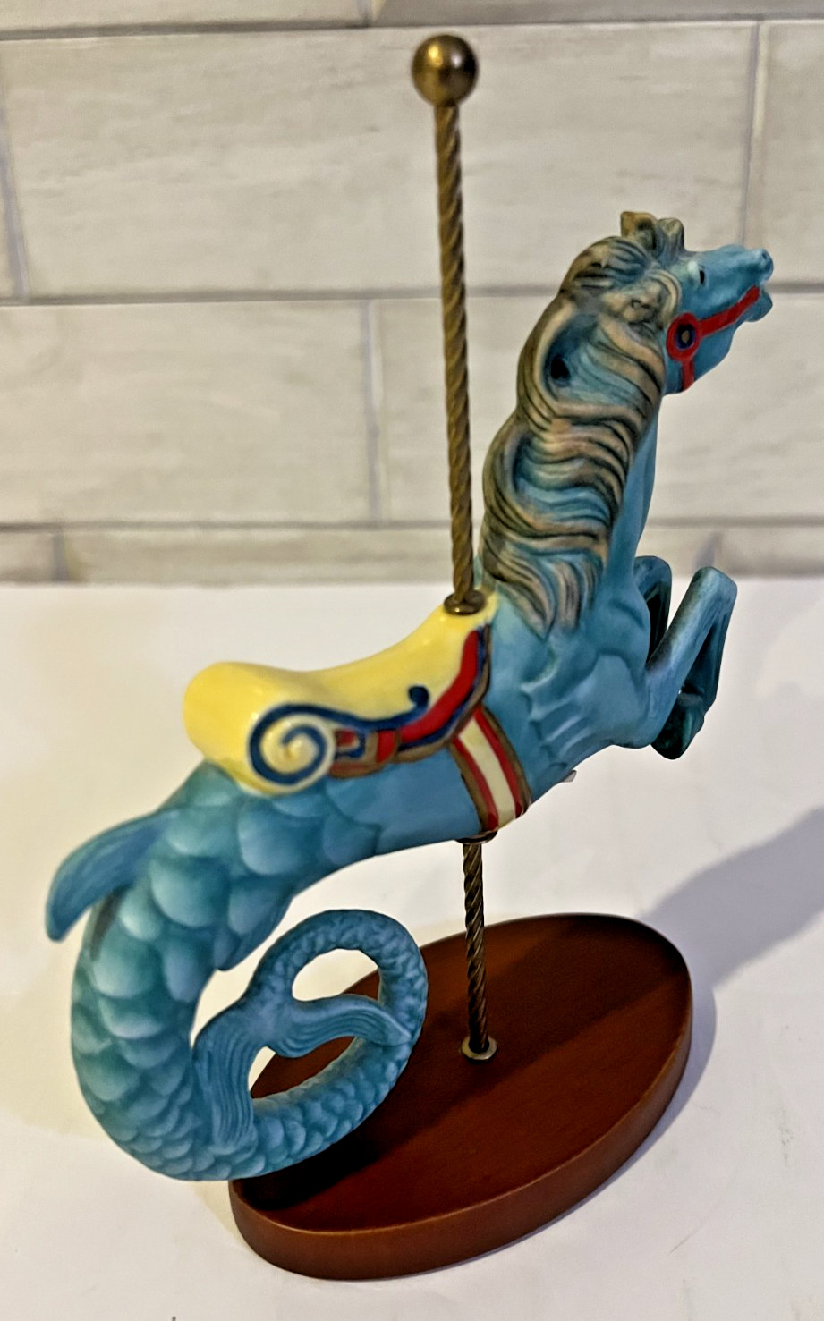 Franklin Mint The Treasury Of Carousel Art Seahorse Figurine w/Info Card
