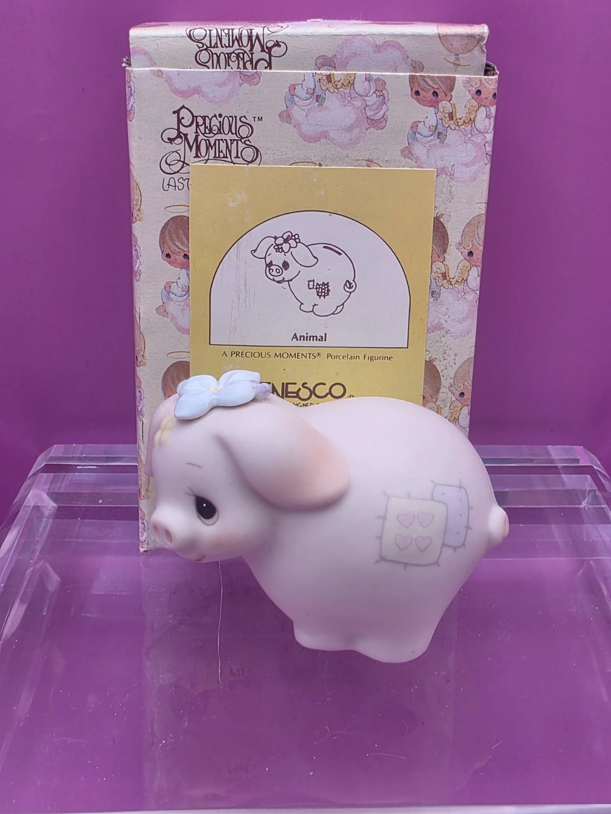 Precious Moments FIGURINE ANIMAL “PIG” 1982 ENESCO E-9267F