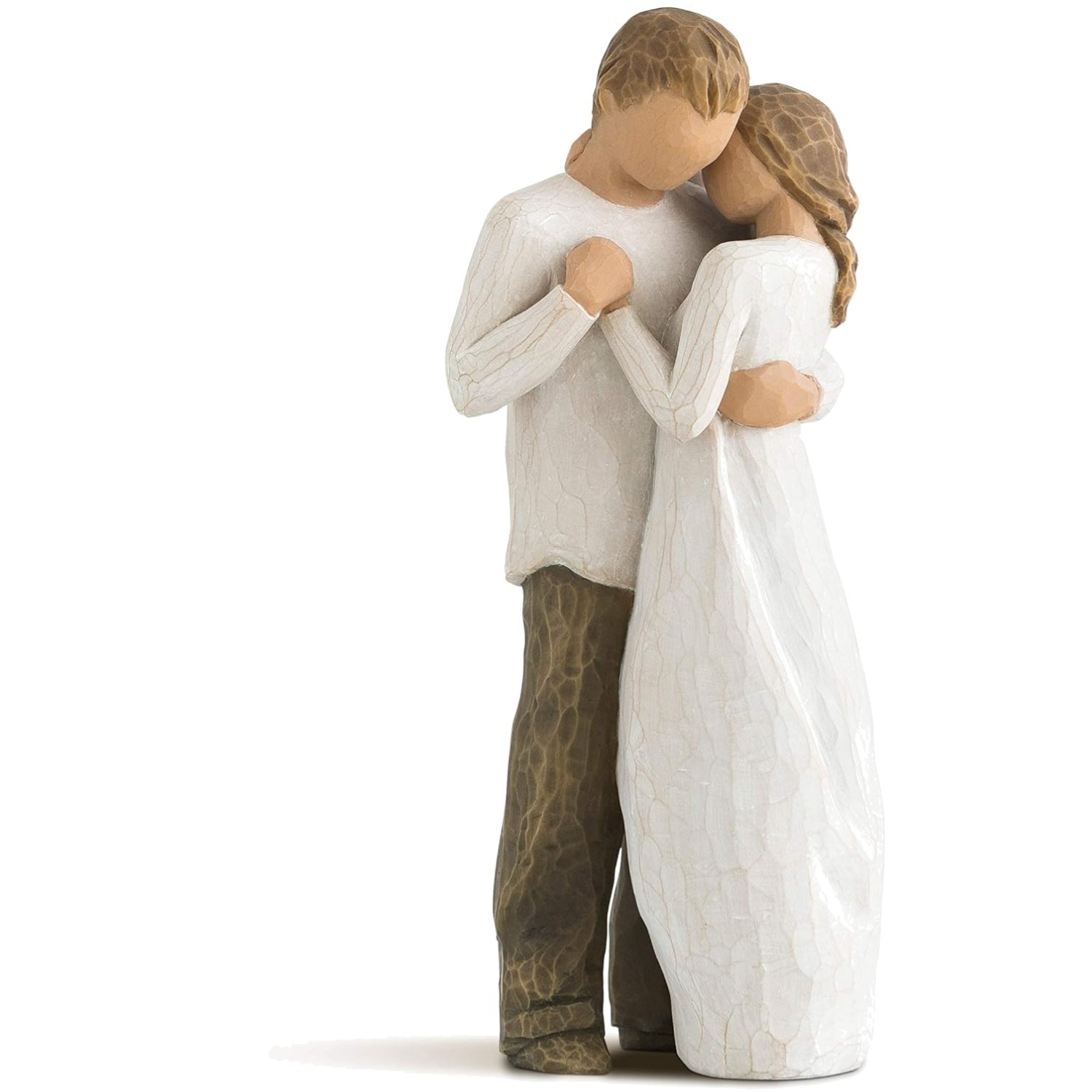 Hand-Painted Couple Embrace Sculpture
