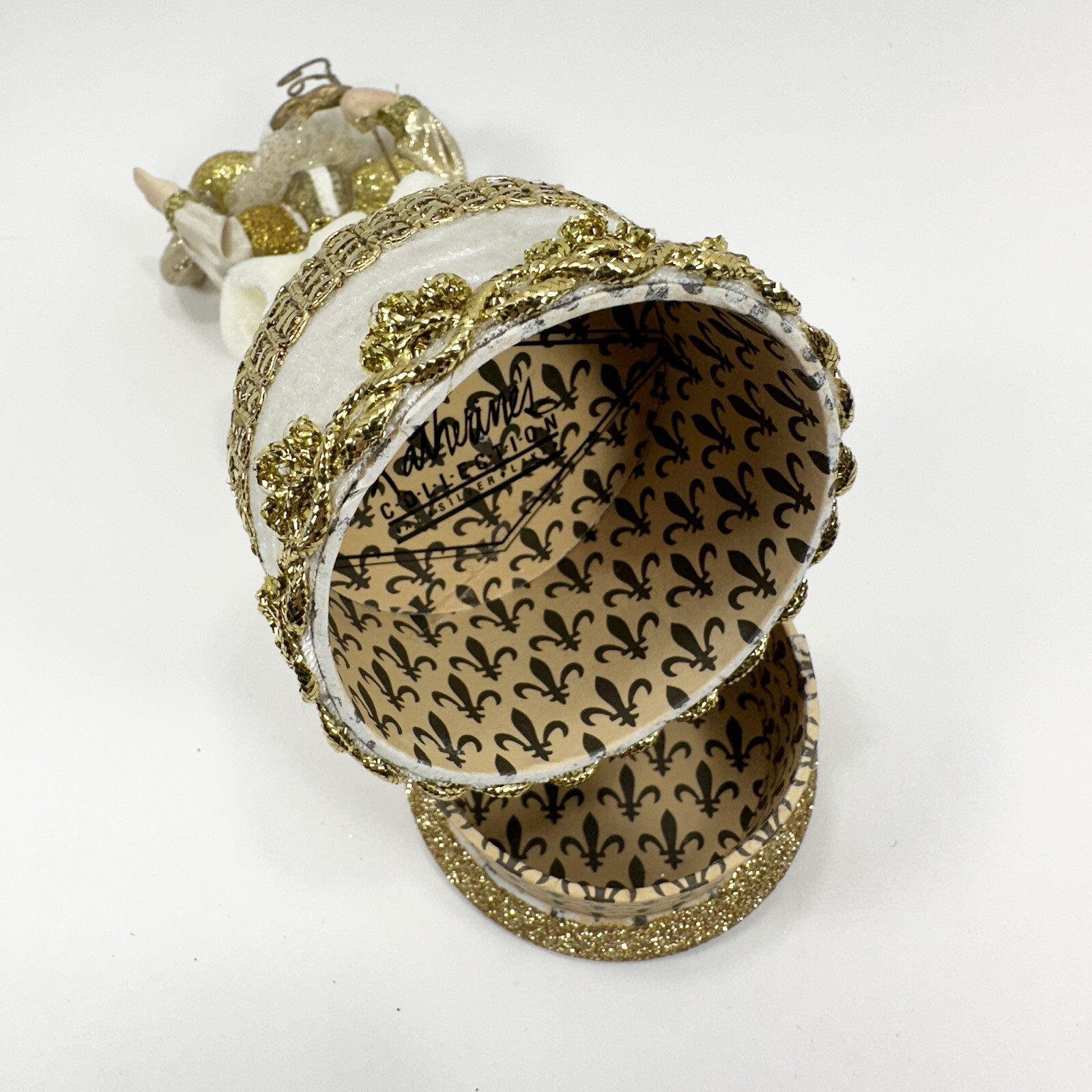 Katherine’s Collection at Silver Lake Gold & Ivory Jester on Round Trinket Box