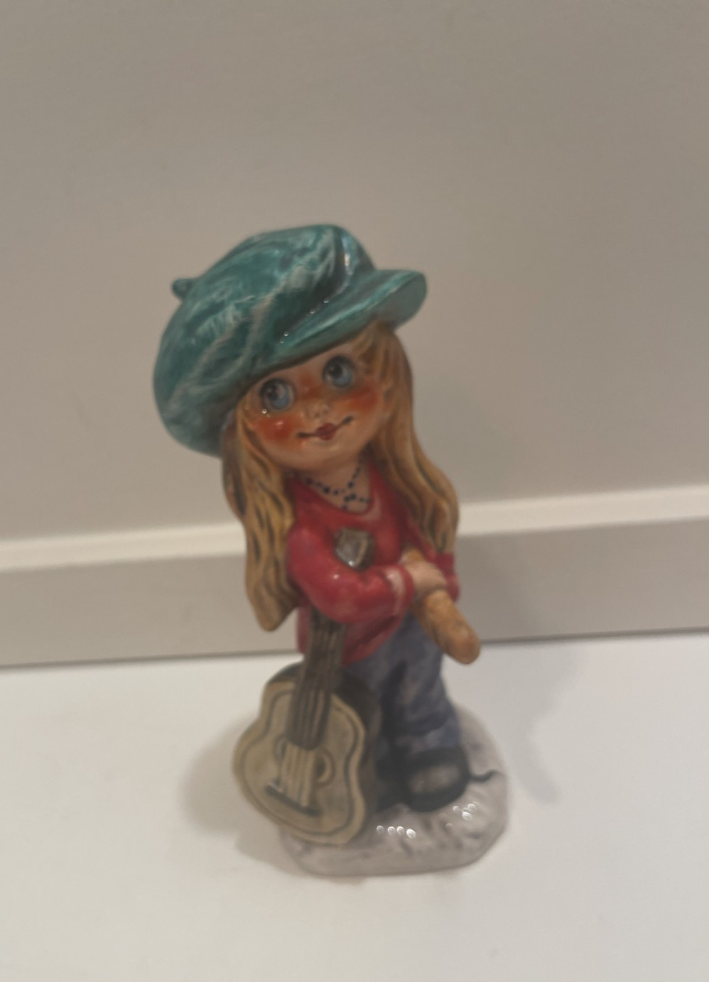 Goebel 1977 Children of Paris Figurine by Michel T Guitar #11025-14 Girl Guitar