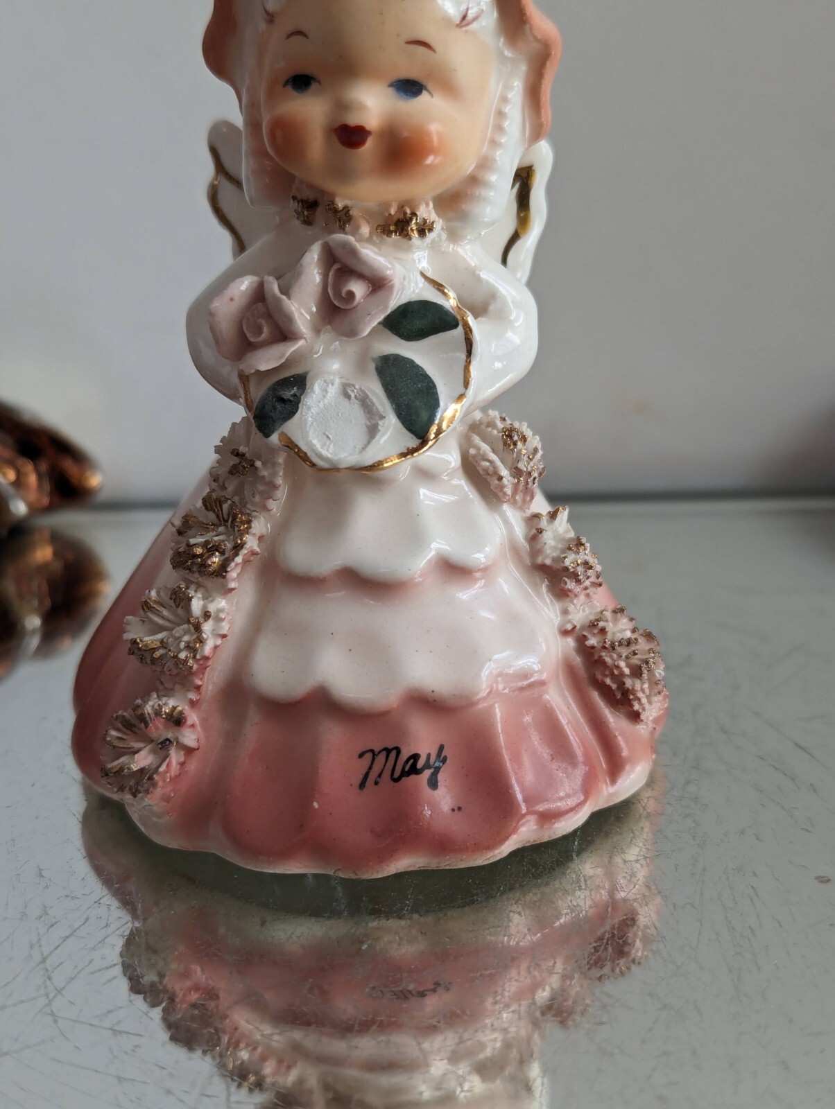 Vintage Napco May Angel Bell Of the Month Figurine #S/307E- 1956