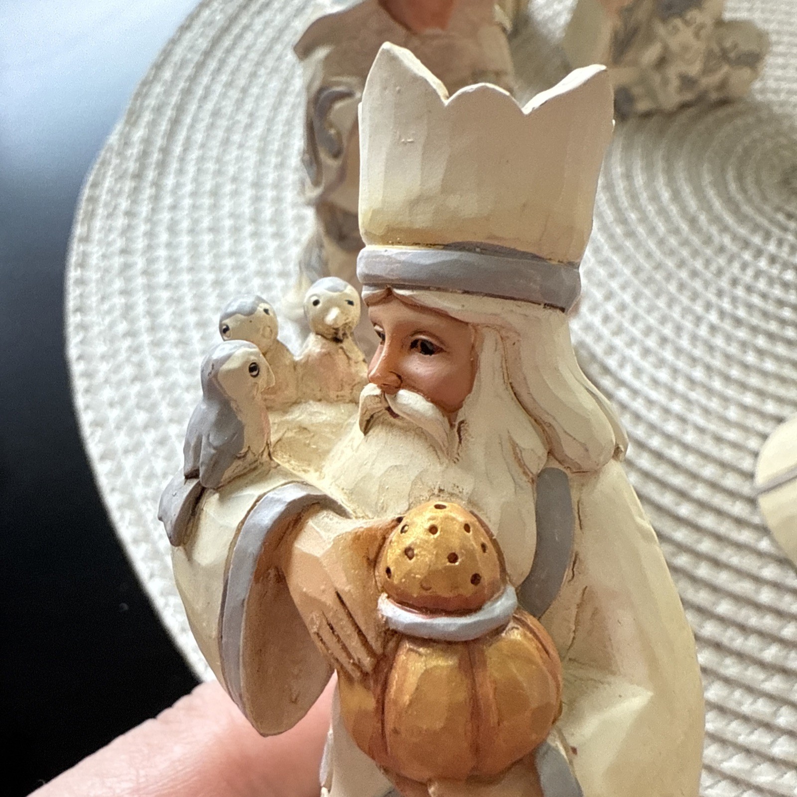 Jim Shore 2016 Nativity Set “We Adore Him” White Woodland 8 Piece Set No Box!
