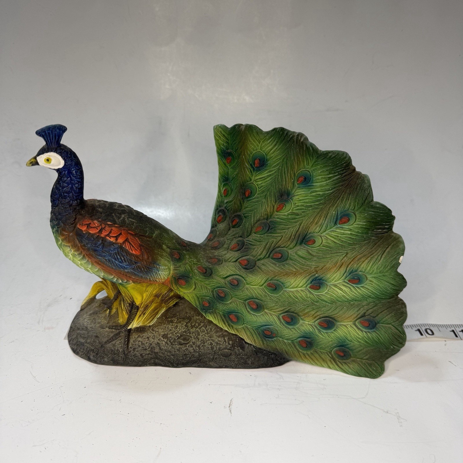 Vintage Ceramic 8.5″ Long Peacock Bird Figurine Artmark Set of 2 Japan