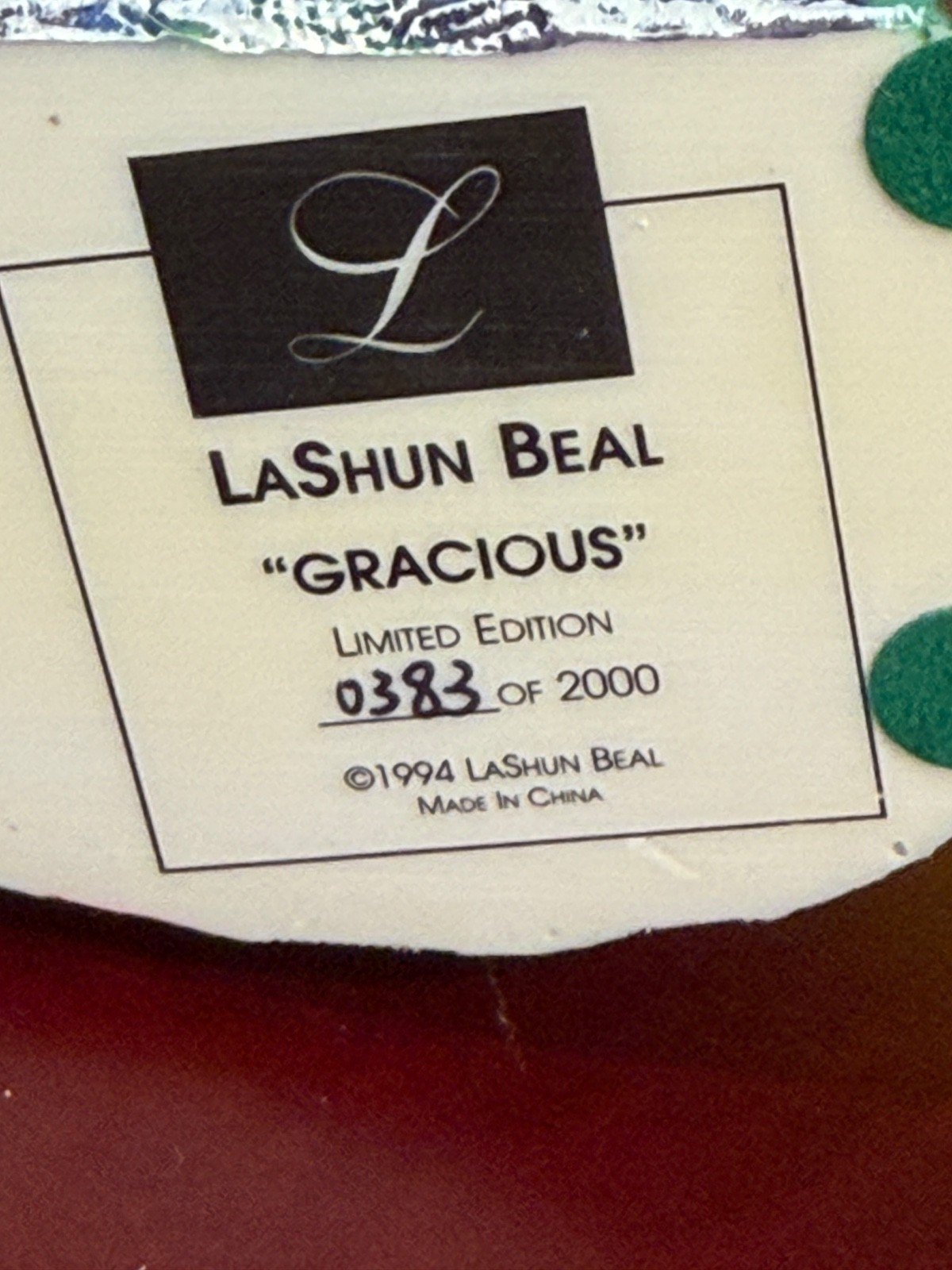 RARE Gracious Figurine By LaShun Beal 383/2000