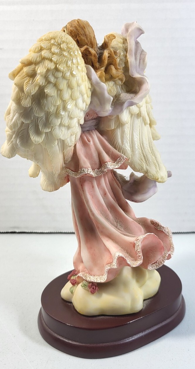 Vintage Del Elina Angel 8″ Figurine Turtle King Corp Holding Baby
