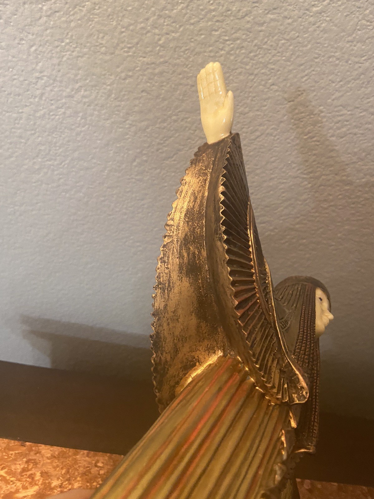 Art Deco Egyptian Winged Goddess Standing Statue Figure Resin? Isis Cleopatra