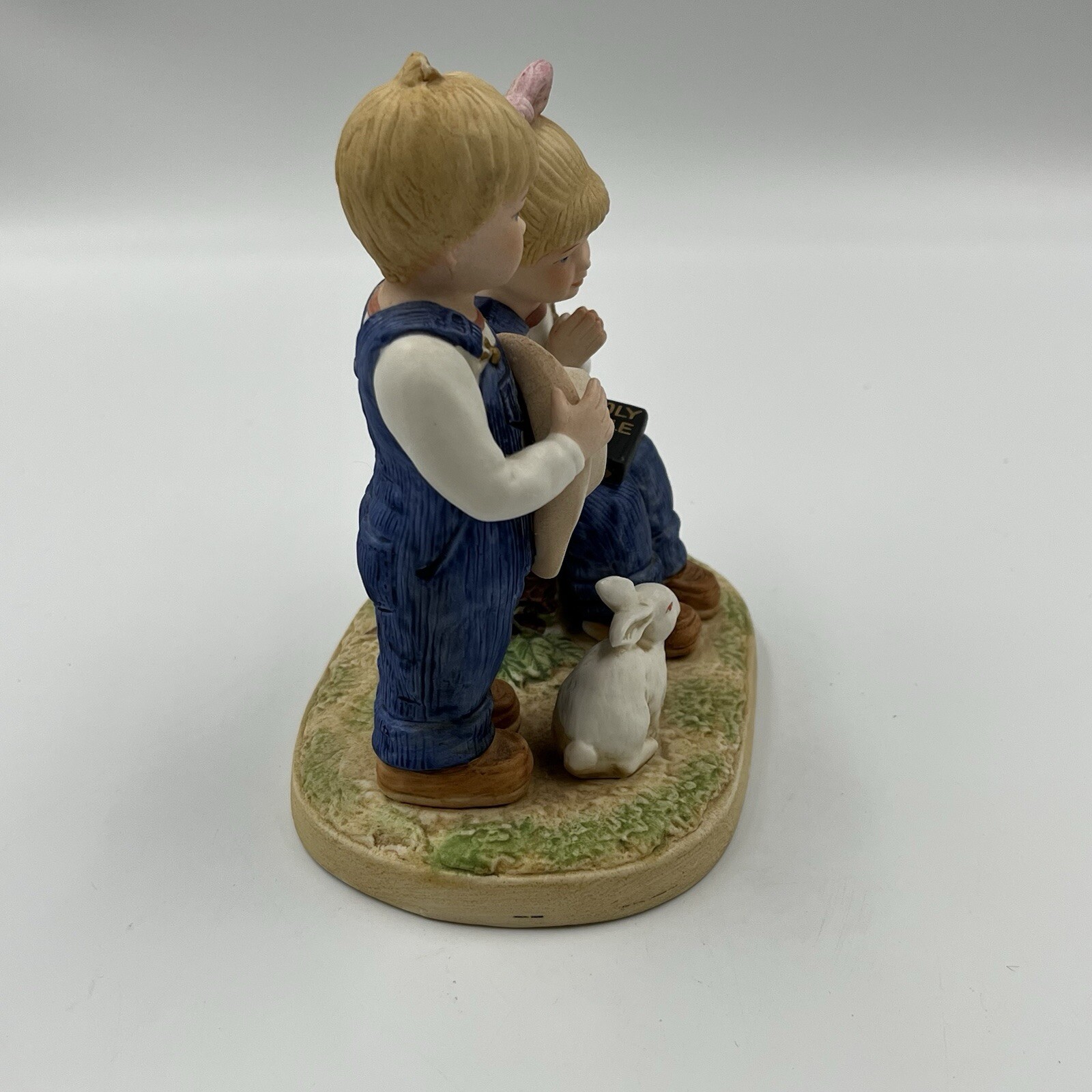 Vintage 1985 HOMCO Denim Days Figurine- Jesus Loves Us #8867 W/Holy Bible 5.0″