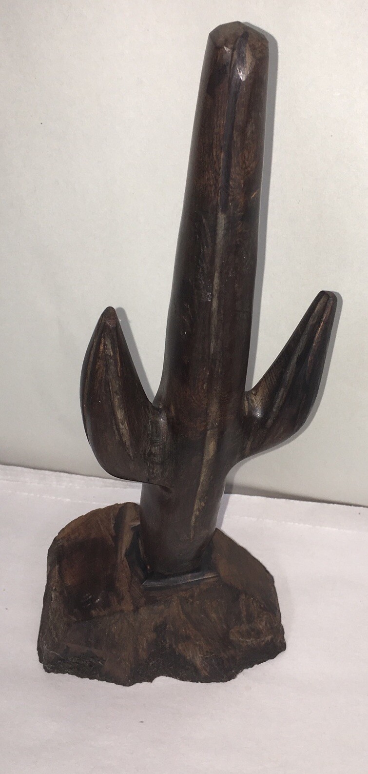 Vintage Hand Carved Ironwood Saguaro Cactus Sculpture 11”Tall Southwestern