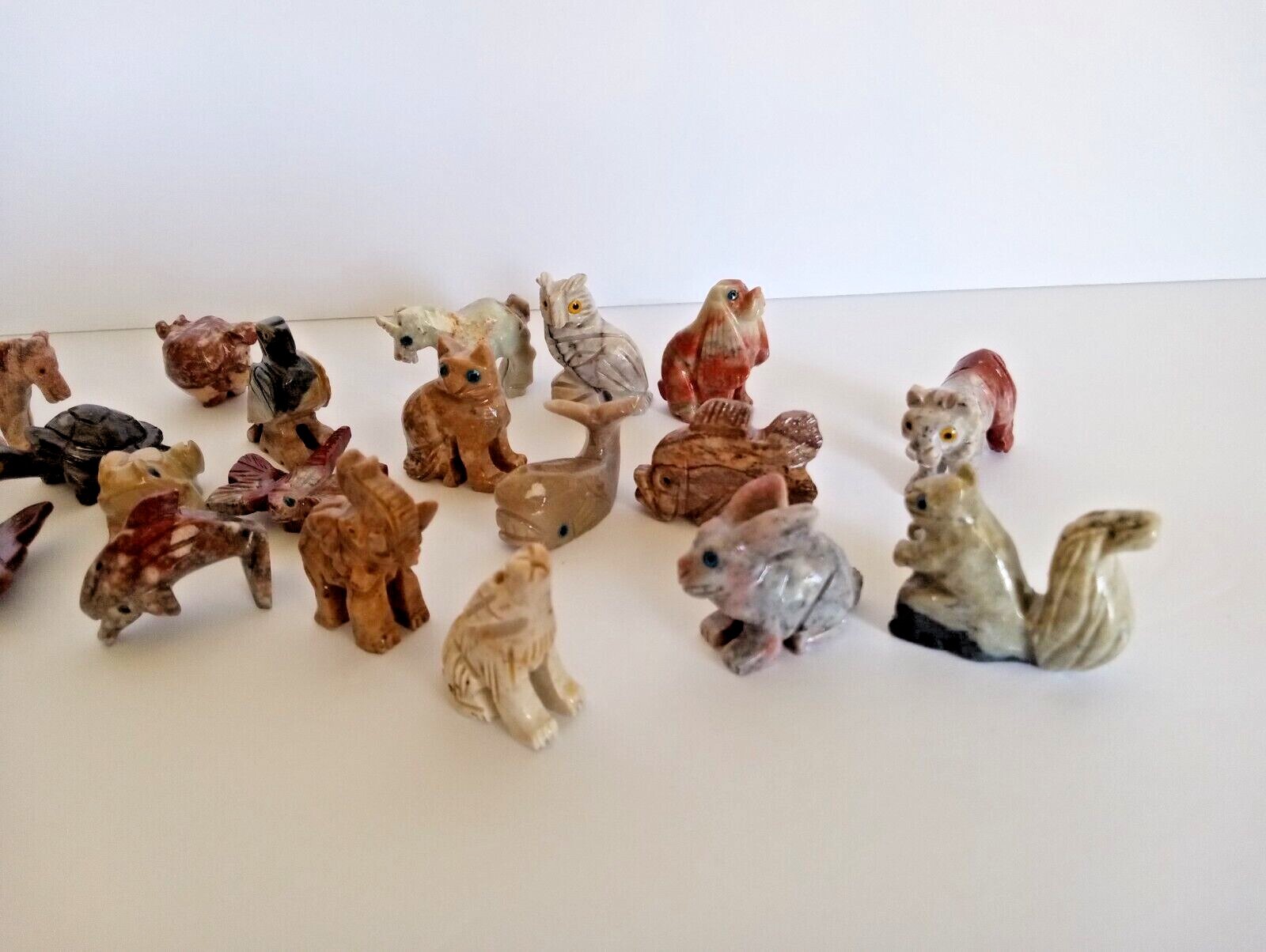 Miniature Hand-Carved Dolomite Animal Figurines