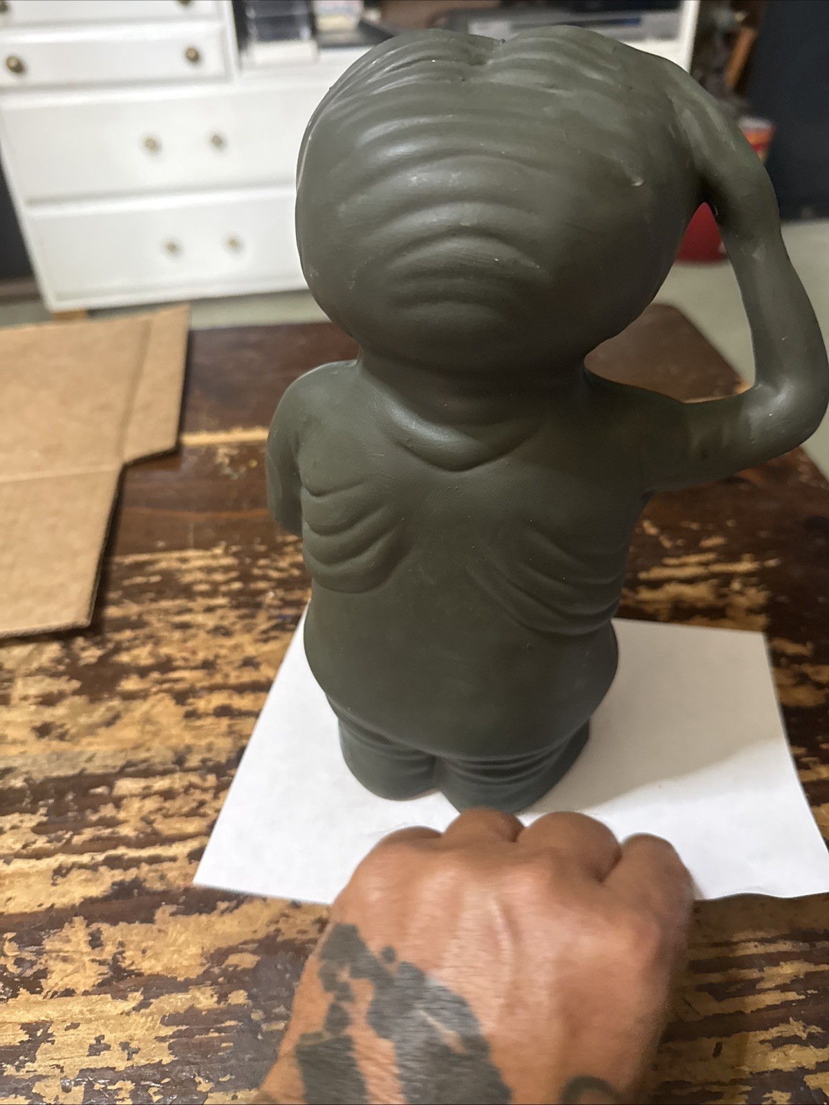 1980s Rare Vintage Ceramic 9.5” ET Figure Statue Extra Terrestrial Phone Home